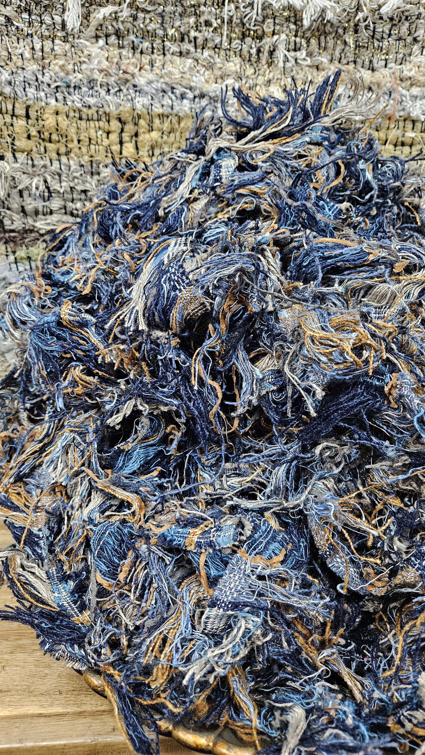 BULK 07 - shaggy fringe ribbon for tapestry weaving and fiber art - 4.5 POUNDS