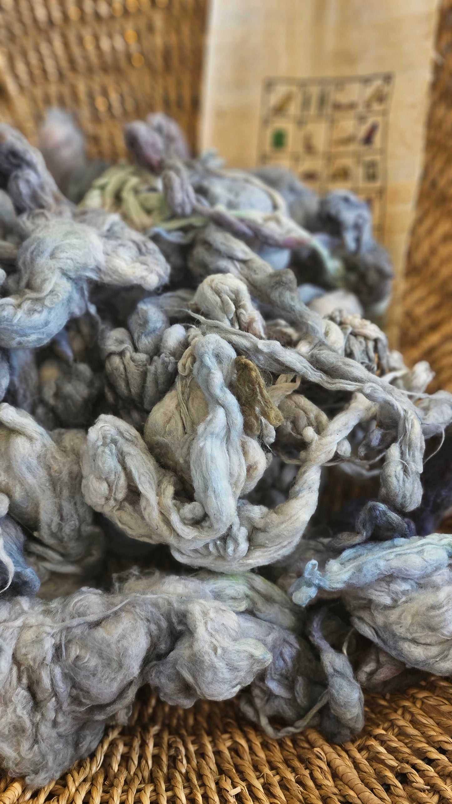 DUAT Hand-Dyed Organic Extra Fine Cotton Noil for fiber art, texture blending, and papermaking - 1 ounce | 28 grams