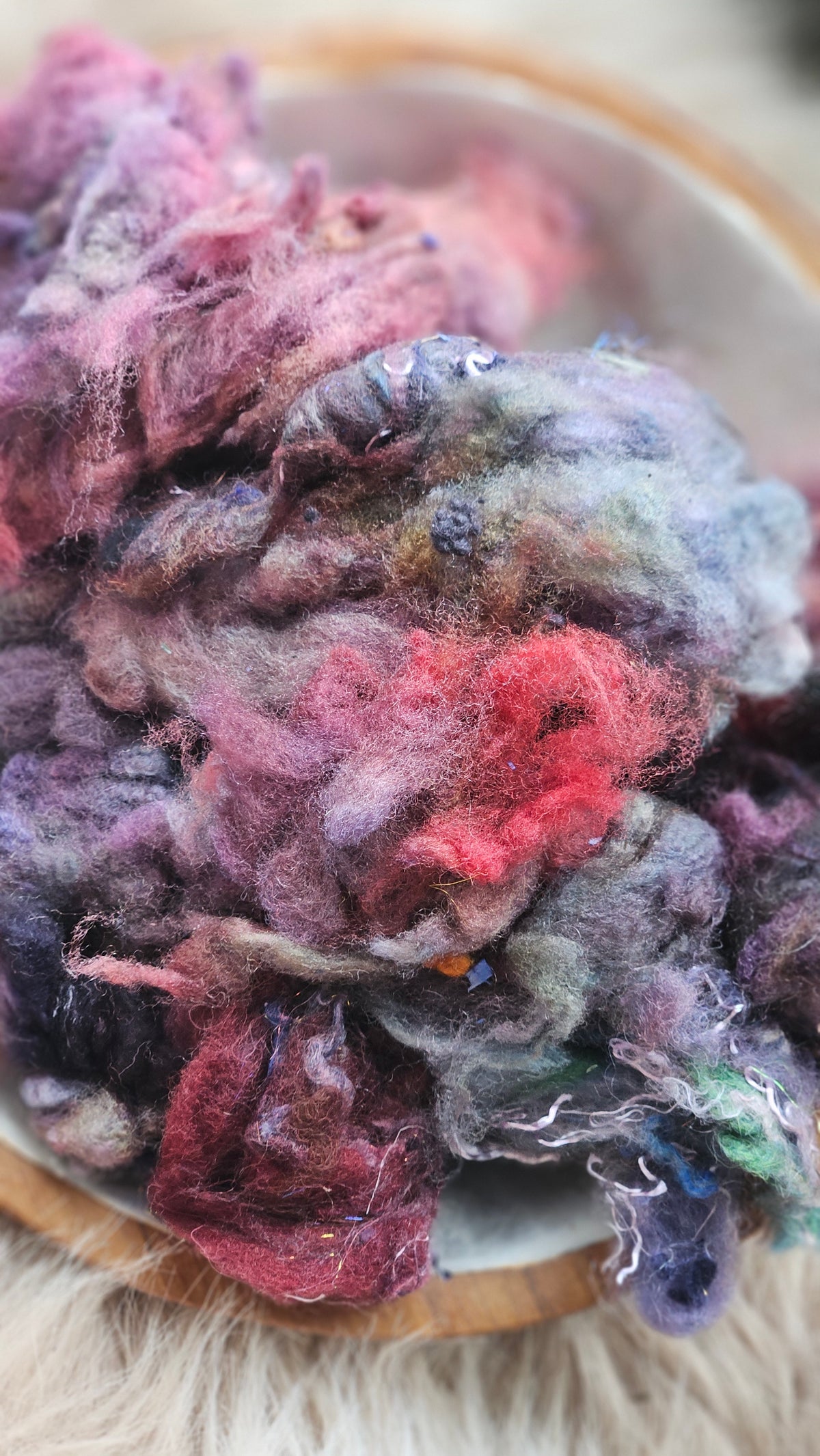 Orchard Sky - hand-dyed wool alpaca bamboo texture blend - 4 ounces | 114 grams