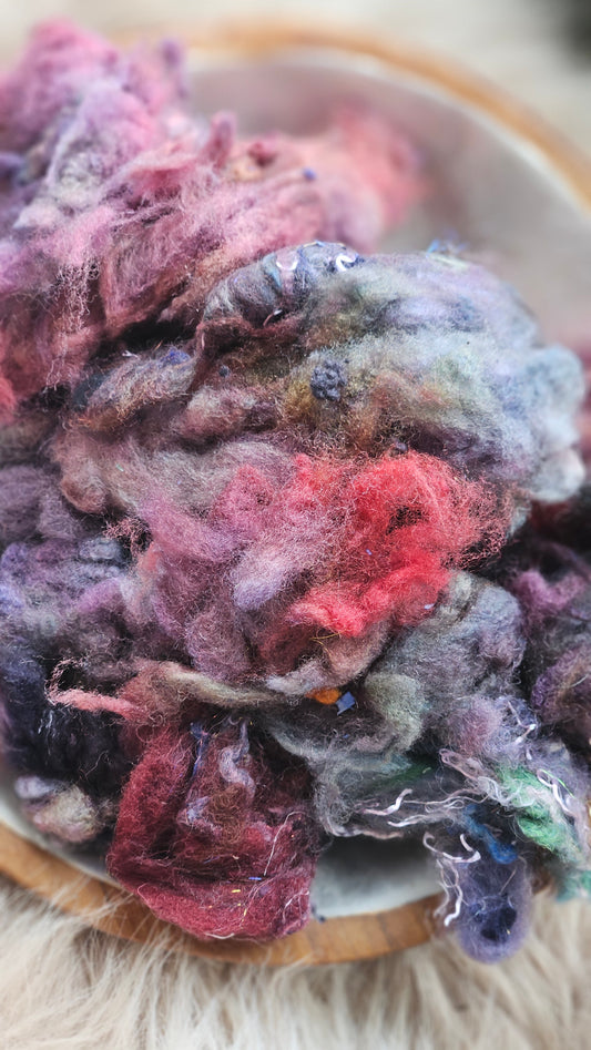 Orchard Sky - hand-dyed wool alpaca bamboo texture blend - 4 ounces | 114 grams