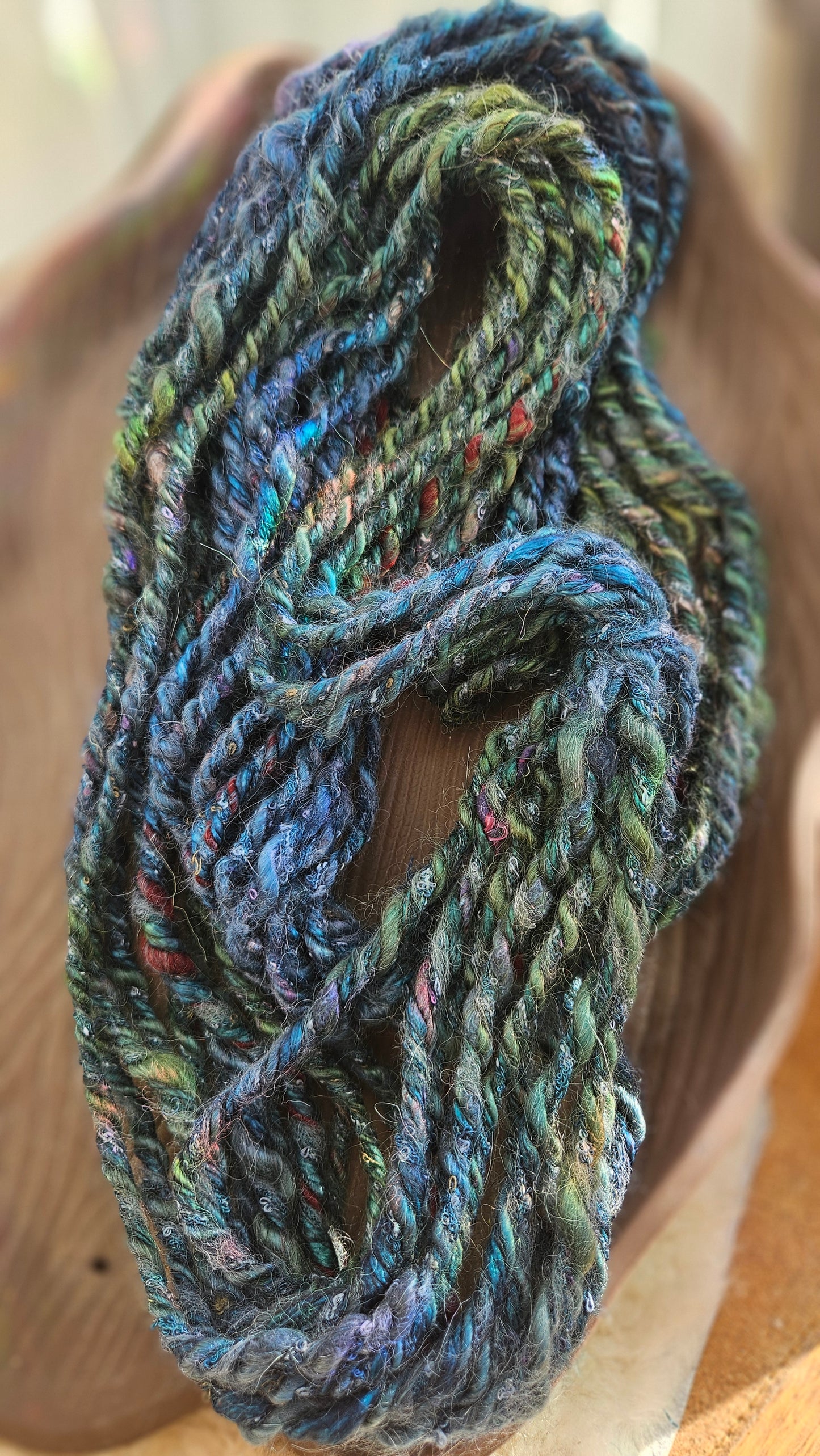 NIGHTINGALE - Bulky Handspun Art Yarn XL Skein - 28 yards | 3.9 ounces | 111 grams