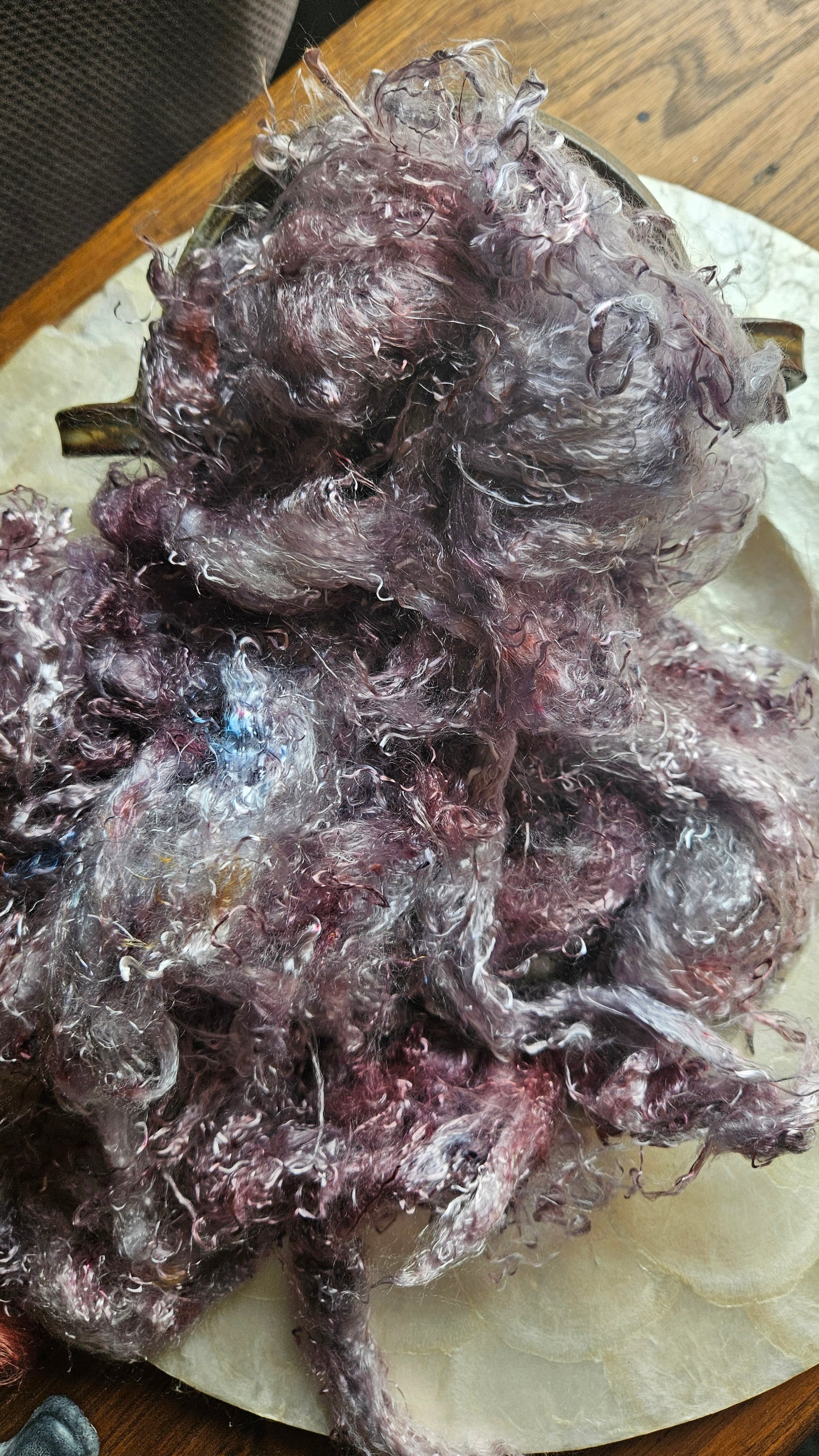 LAVENDER JADE - hand-dyed eucalyptus crimp faux-silk for art yarn embellishing, fiber blending, felting, and papermaking - 2 oz | 57 g