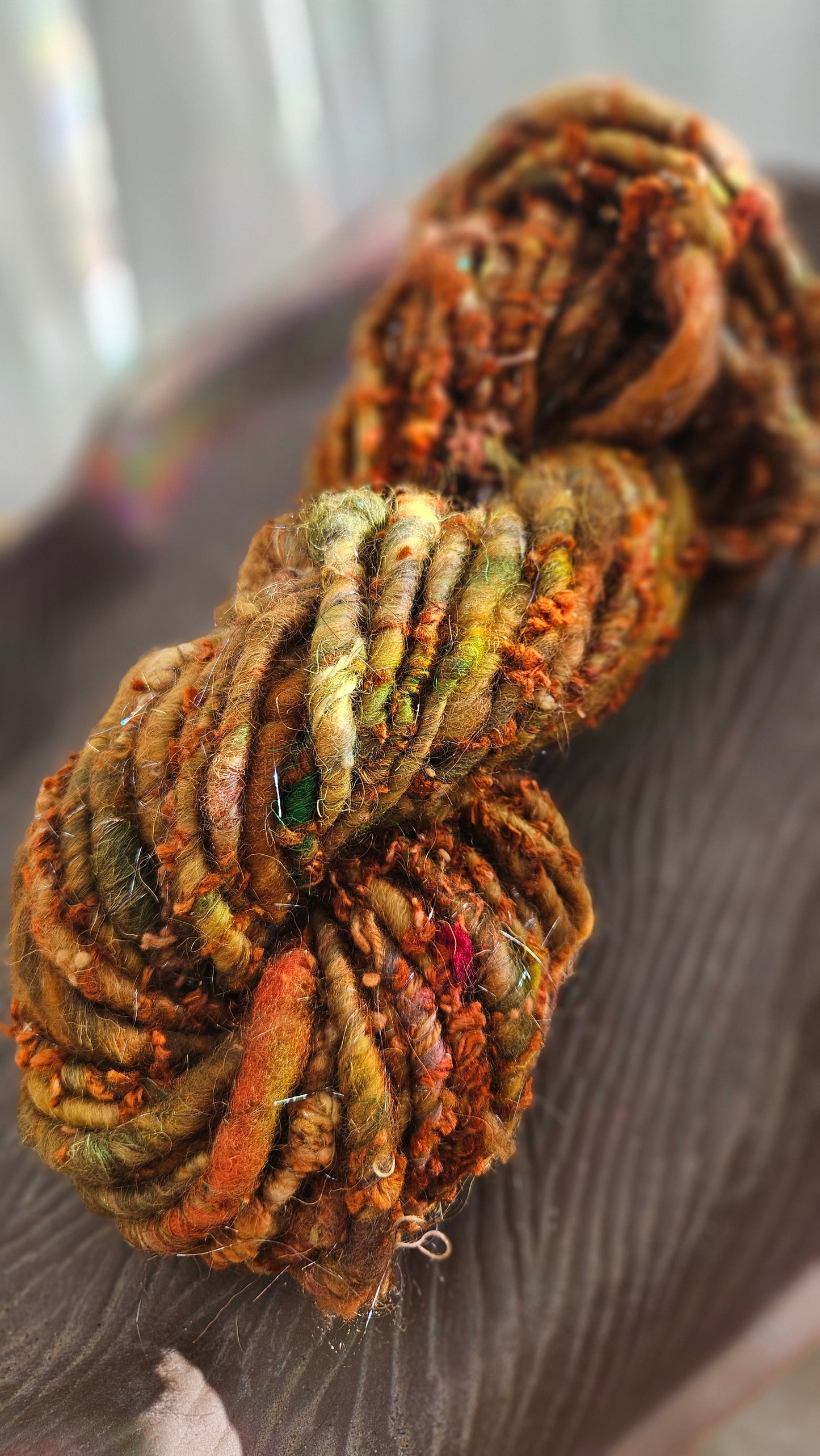 EMBER SPIRAL - Bulky Handspun Art Yarn XL Skein - 36 yards | 6 ounces | 170 grams