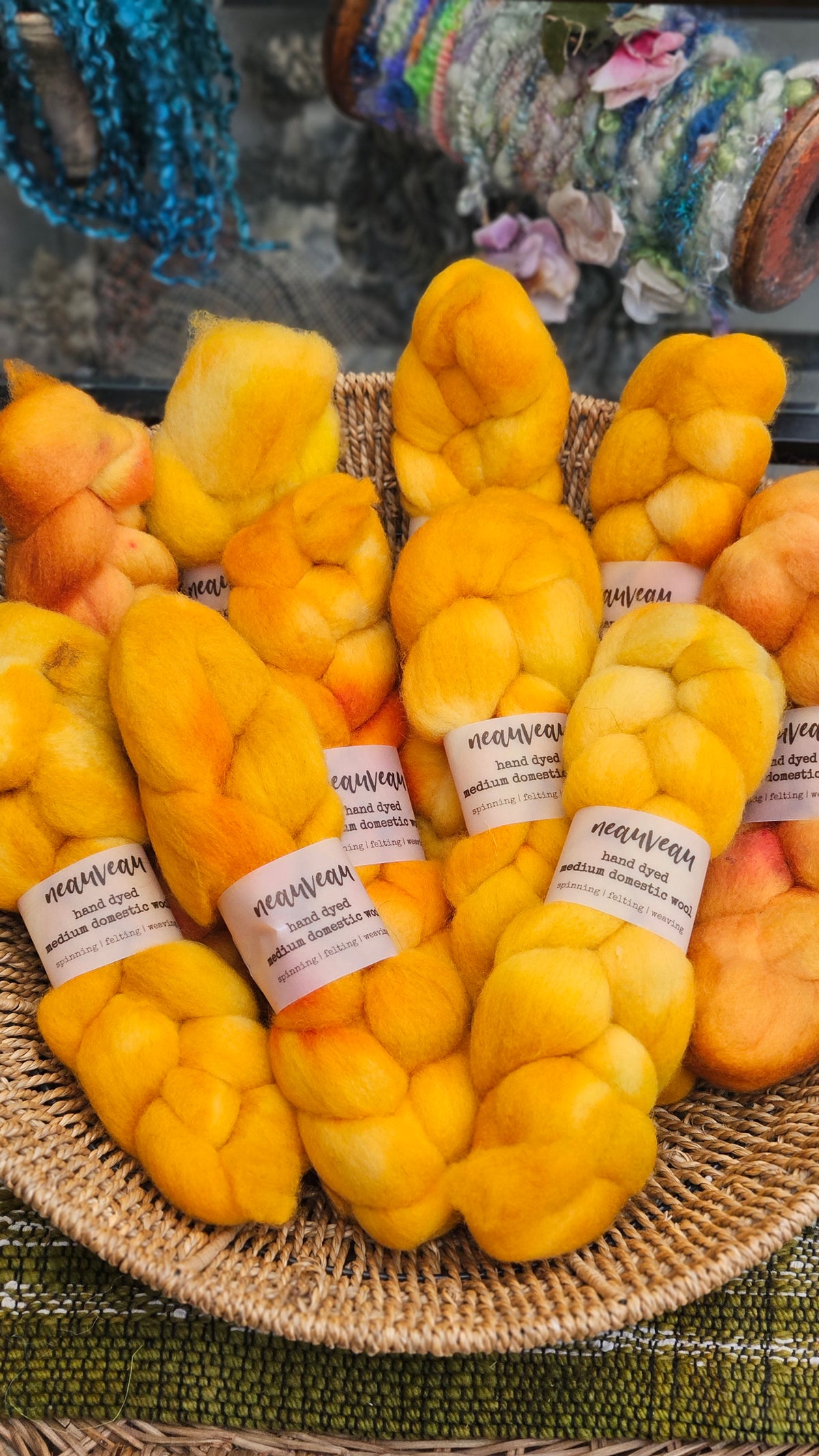 Oriole - hand dyed domestic wool roving for felting and blending - 2 ounces | 57 grams