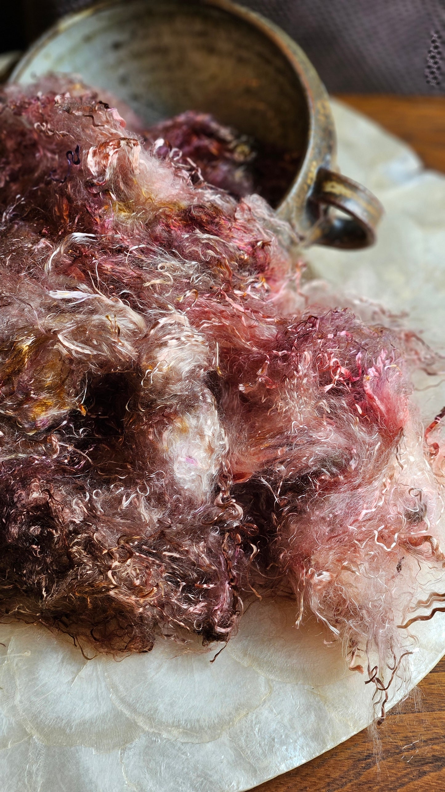 SERANDITE - hand-dyed eucalyptus crimp faux-silk for art yarn embellishing, fiber blending, felting, and papermaking - 2 oz | 57 g