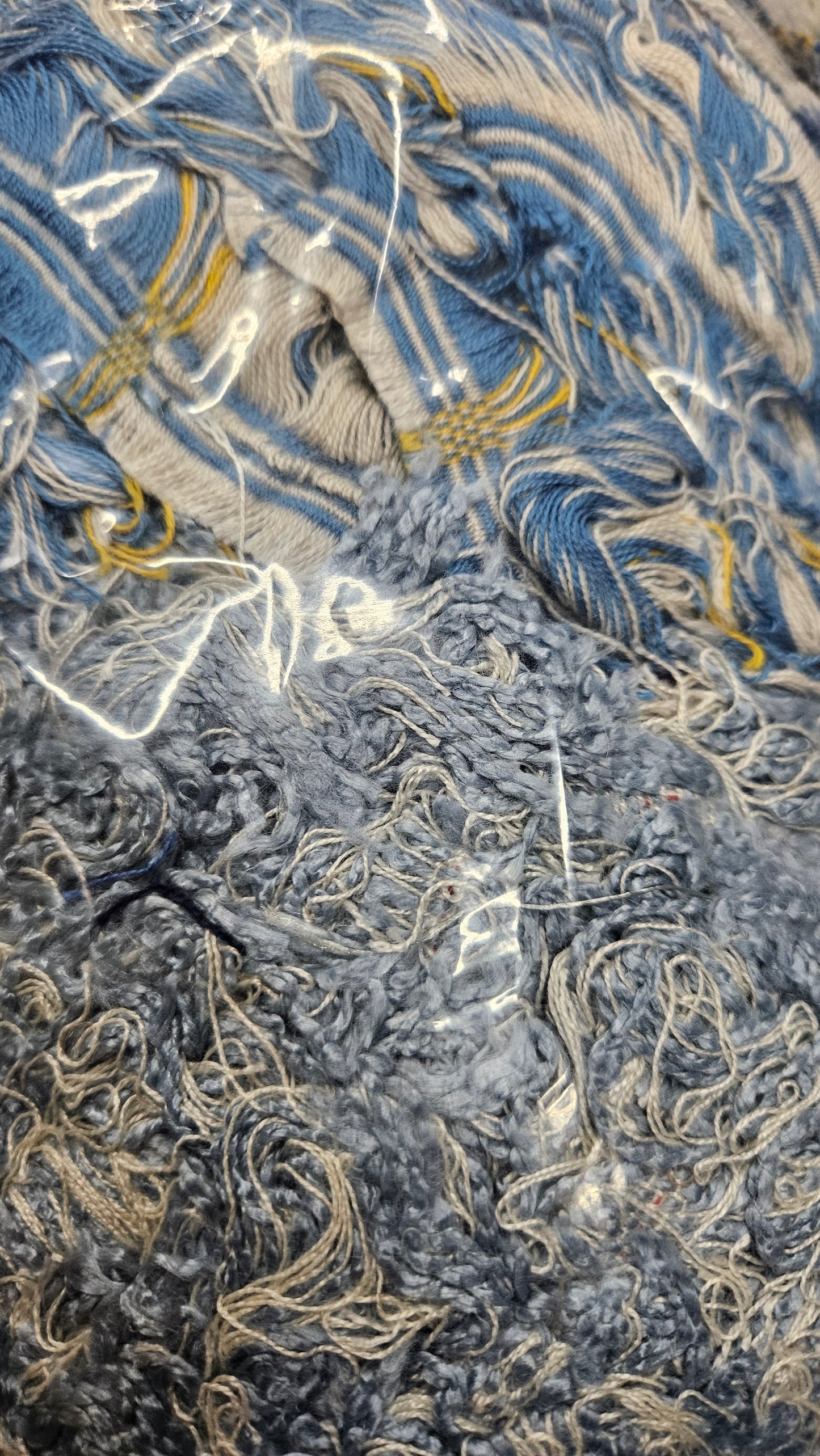 BLUE SKIES - textile selvedge for rug and art weaving and art yarn - SKY002 (1 lb)