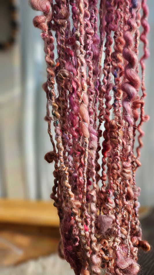 MEADOW SUNRISE - Bulky Handspun Art Yarn XL Skein - 40 yards | 4.3 ounces | 122 grams