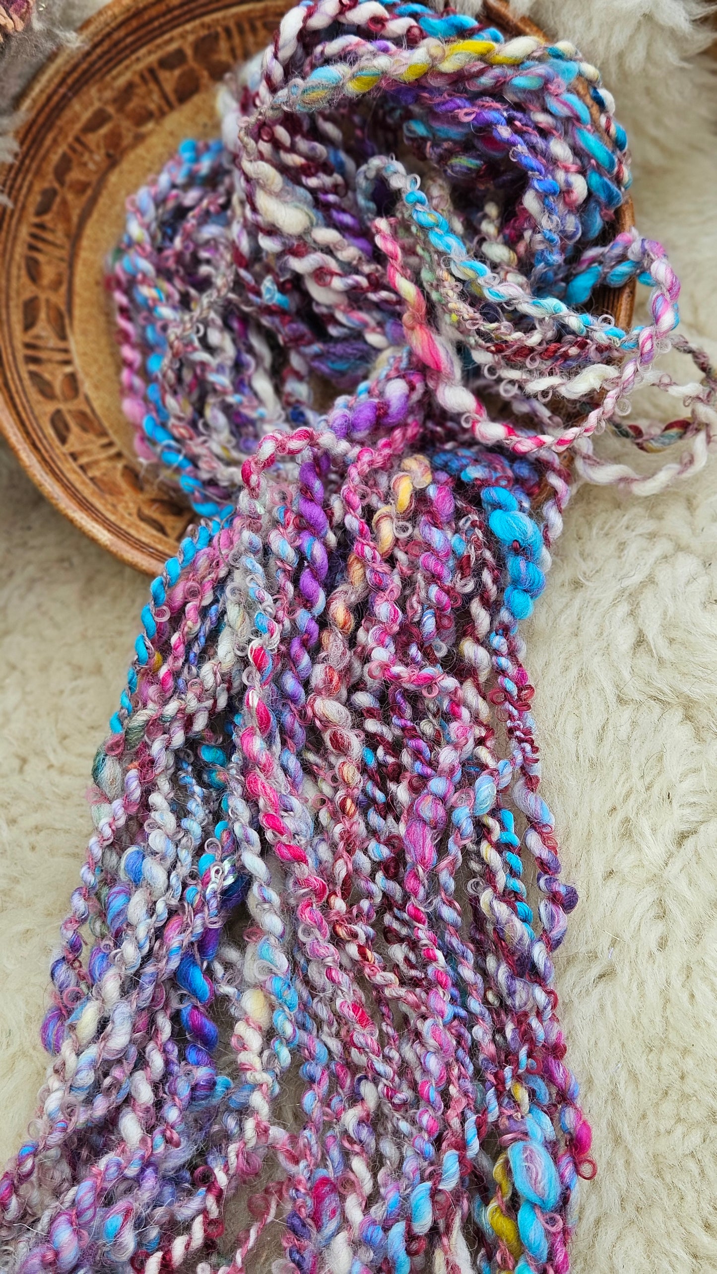 ANTONIA - Bulky Handspun Art Yarn XL Skein - 40 yards | 3.0 ounces | 85 grams