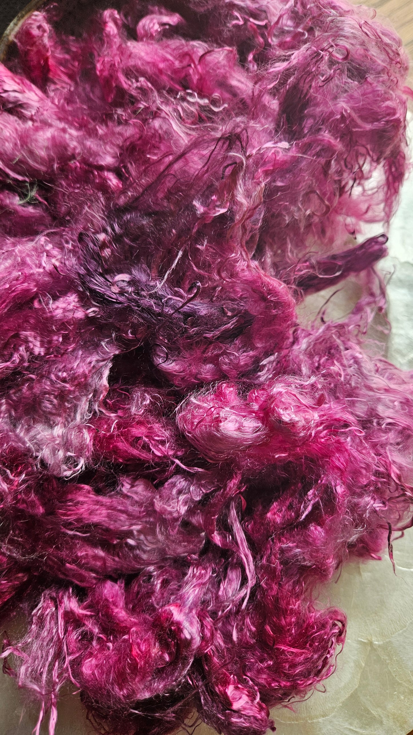 HACKMANITE - hand-dyed eucalyptus crimp faux-silk for art yarn embellishing, fiber blending, felting, and papermaking - 2 oz | 57 g