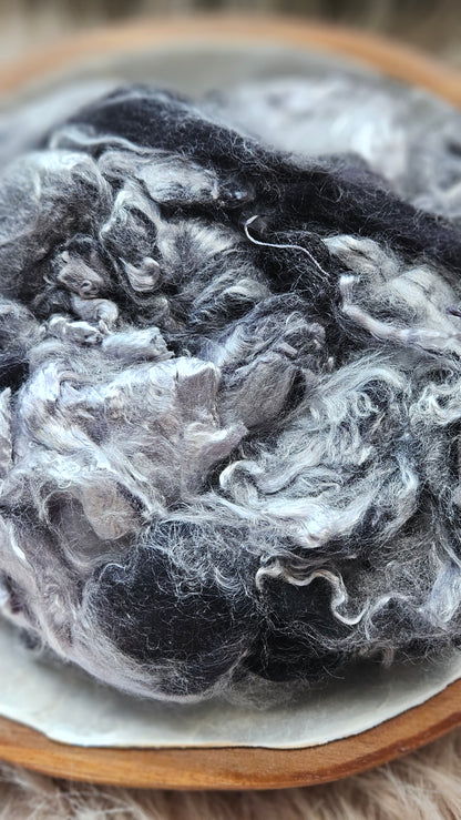 Black Licorice - wool & bamboo blend for spinning & felting - 5 oz |  142 g
