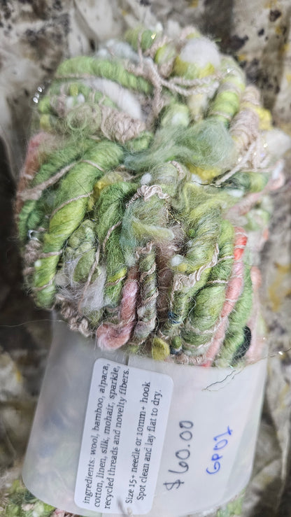 Handspun Bulky Art Yarn - Garden Party 01