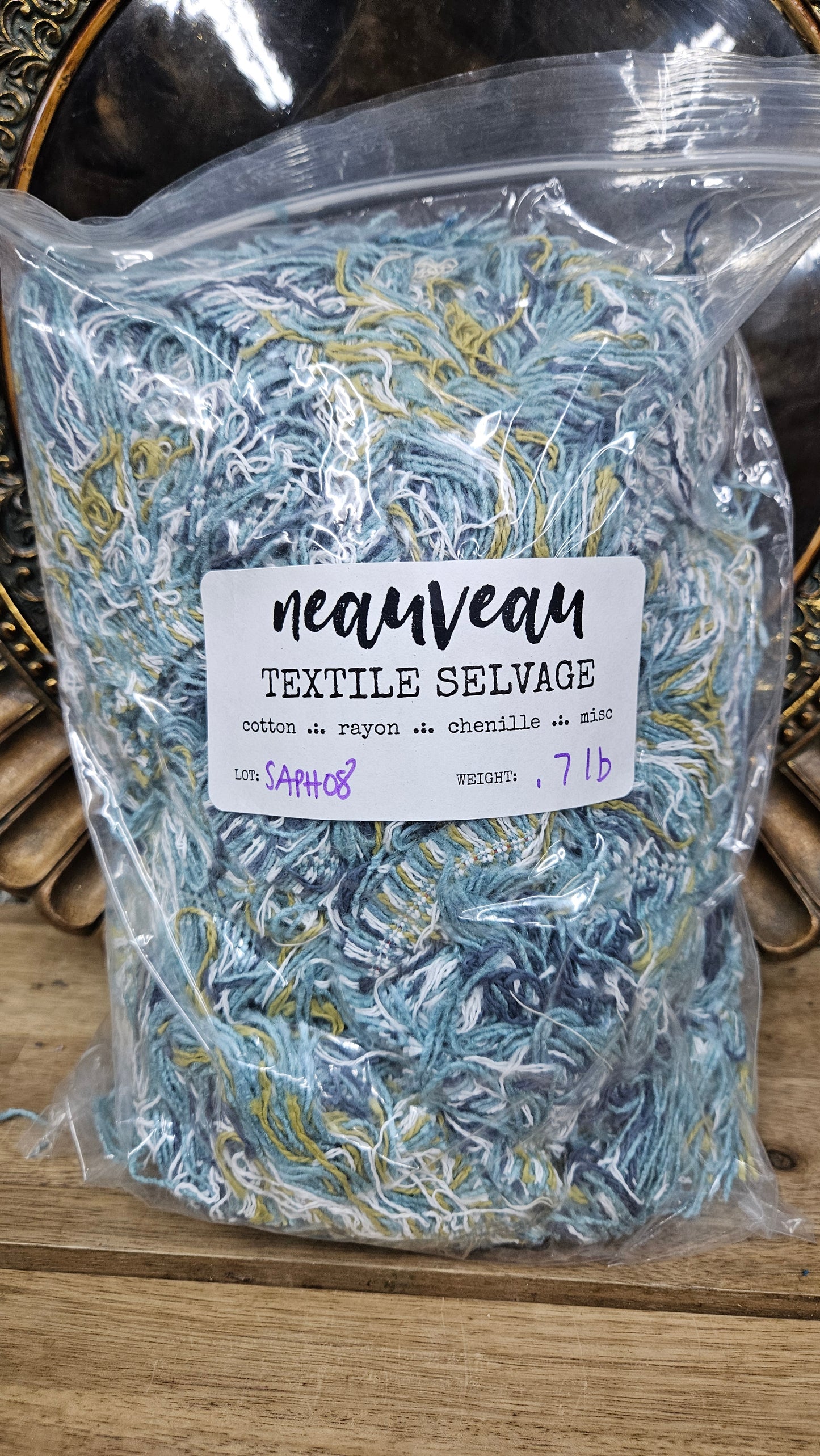 SUMMER WAVES - shaggy fringe ribbon for tapestry weaving and fiber art - SAPH8910 (.75 lb)