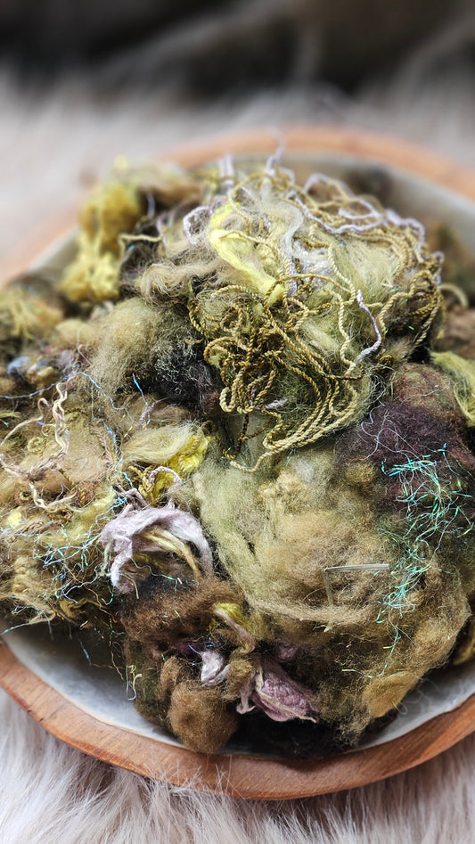 Oregon Woods - hand-dyed wool alpaca bamboo texture blend - 4 ounces | 114 grams