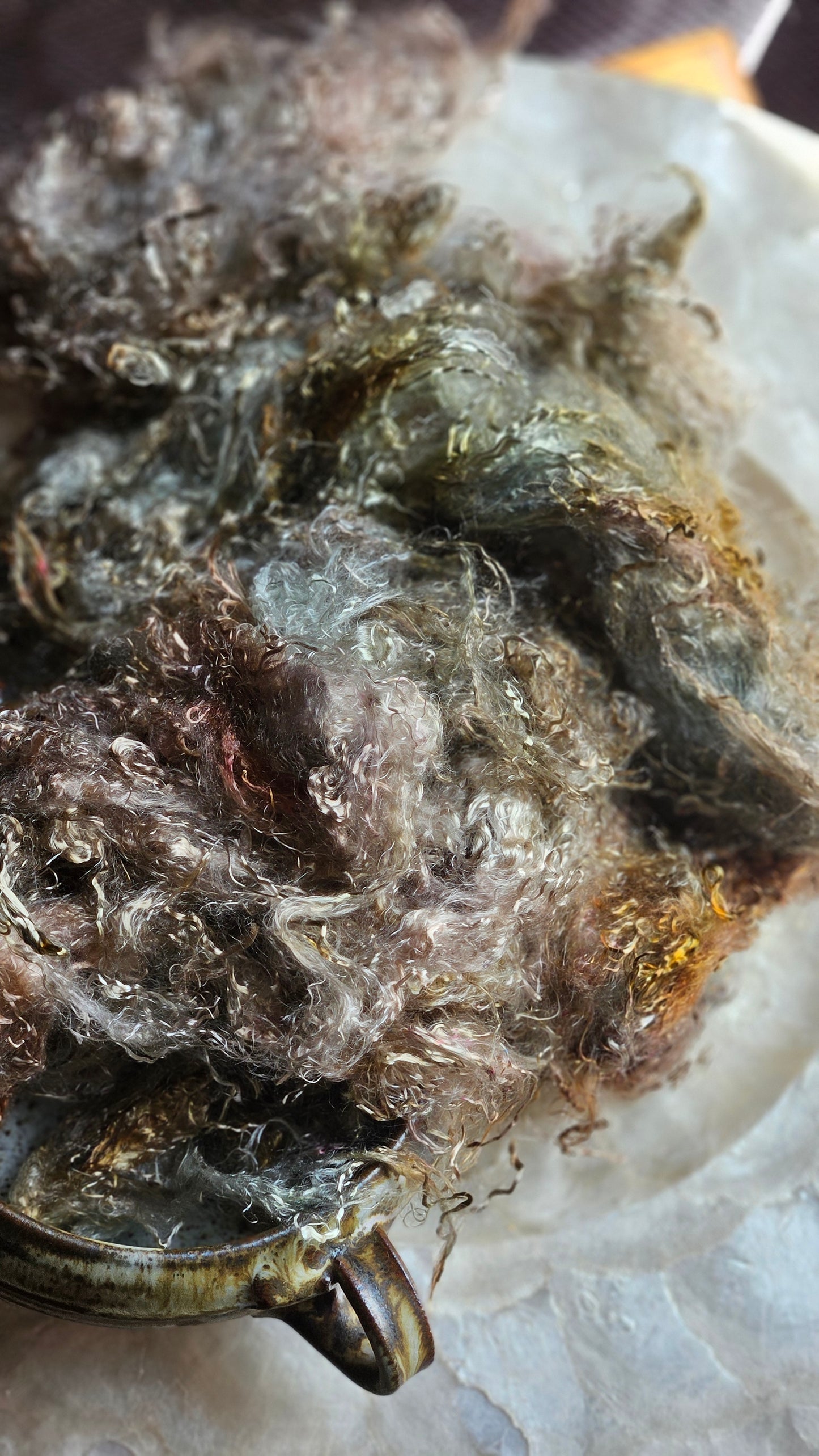 APOPHYLLITE - hand-dyed eucalyptus crimp faux-silk for art yarn embellishing, fiber blending, felting, and papermaking - 2 oz | 57 g