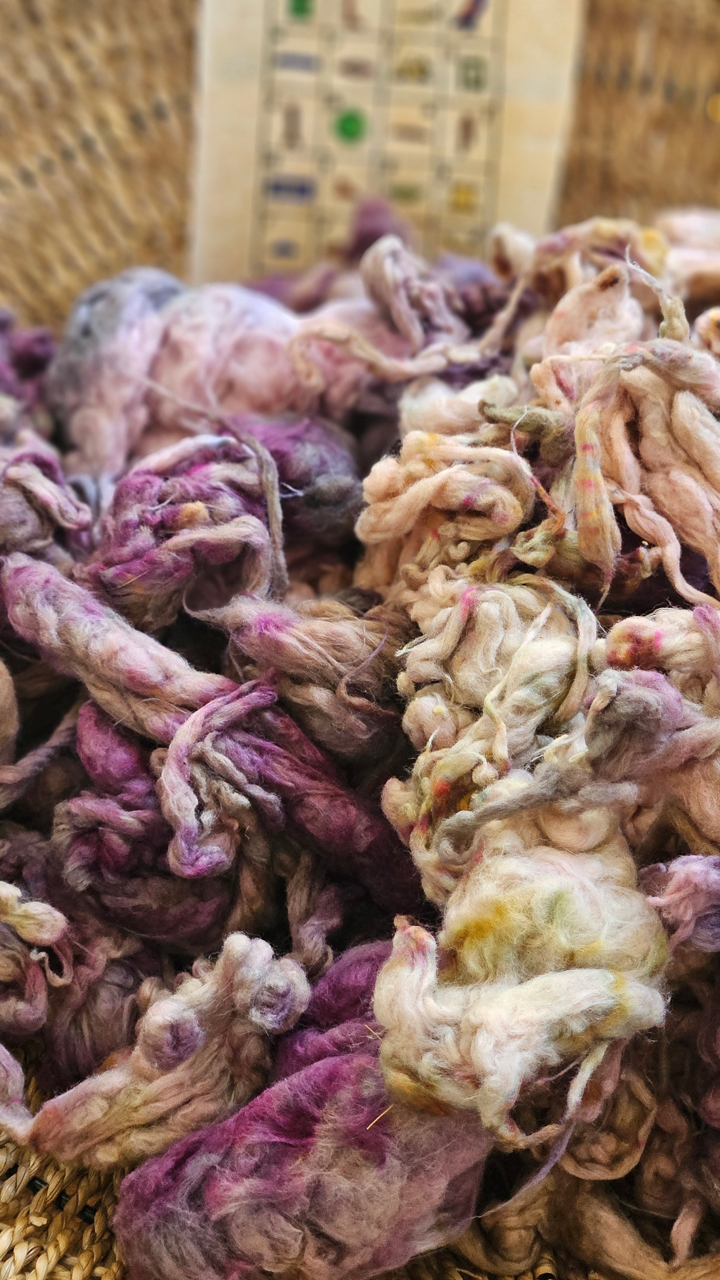 CLEOPATRA Hand-Dyed Organic Extra Fine Cotton Noil for fiber art, texture blending, and papermaking - 1 ounce | 28 grams