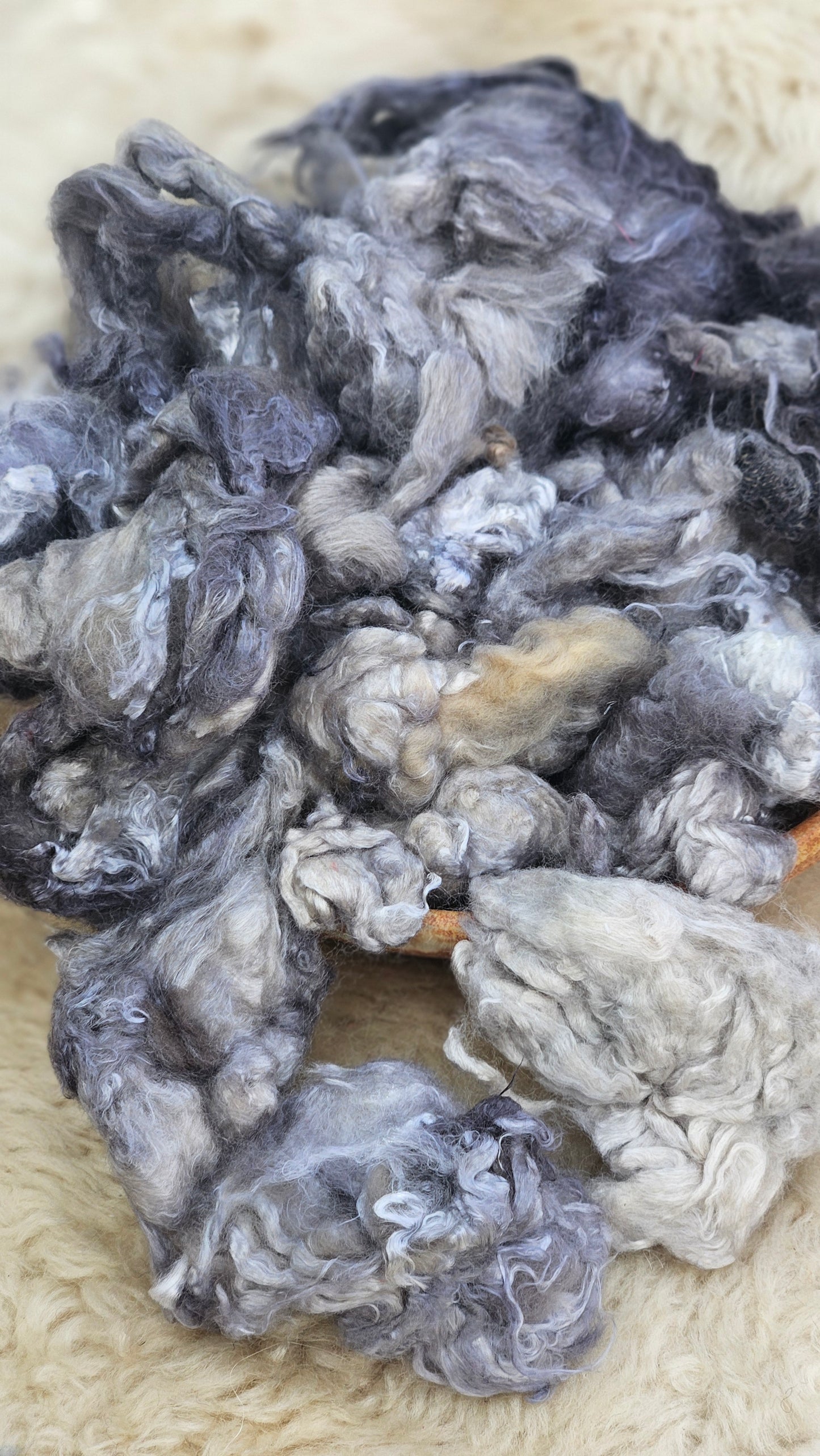 EARL GREY - hand-dyed extra fine wool and silky bamboo dense cloud recycled mill ends - 5 oz |  142 g