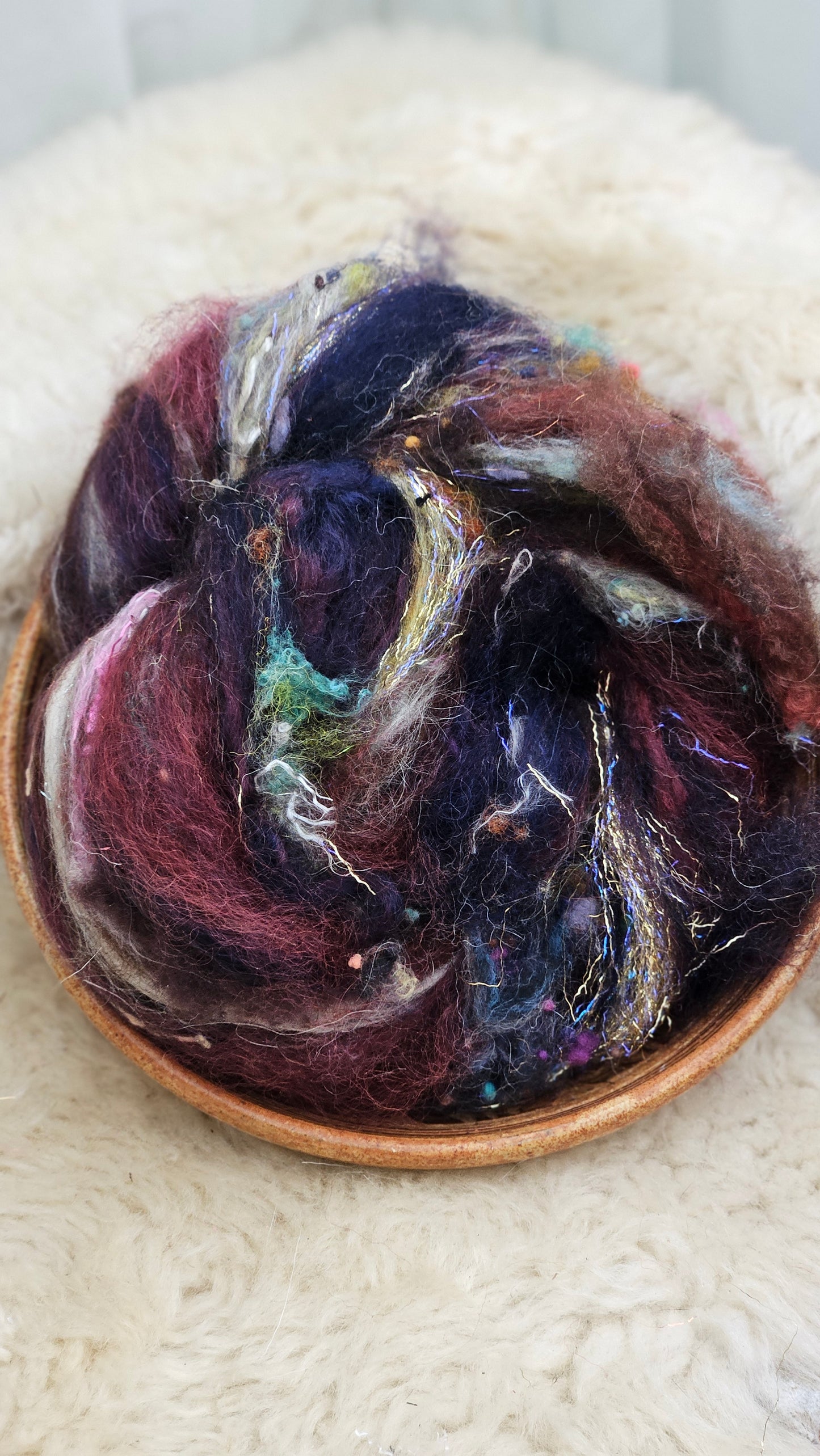 Luxe Layered Textured Art Batt - 039 - 2 ounces | 57 grams