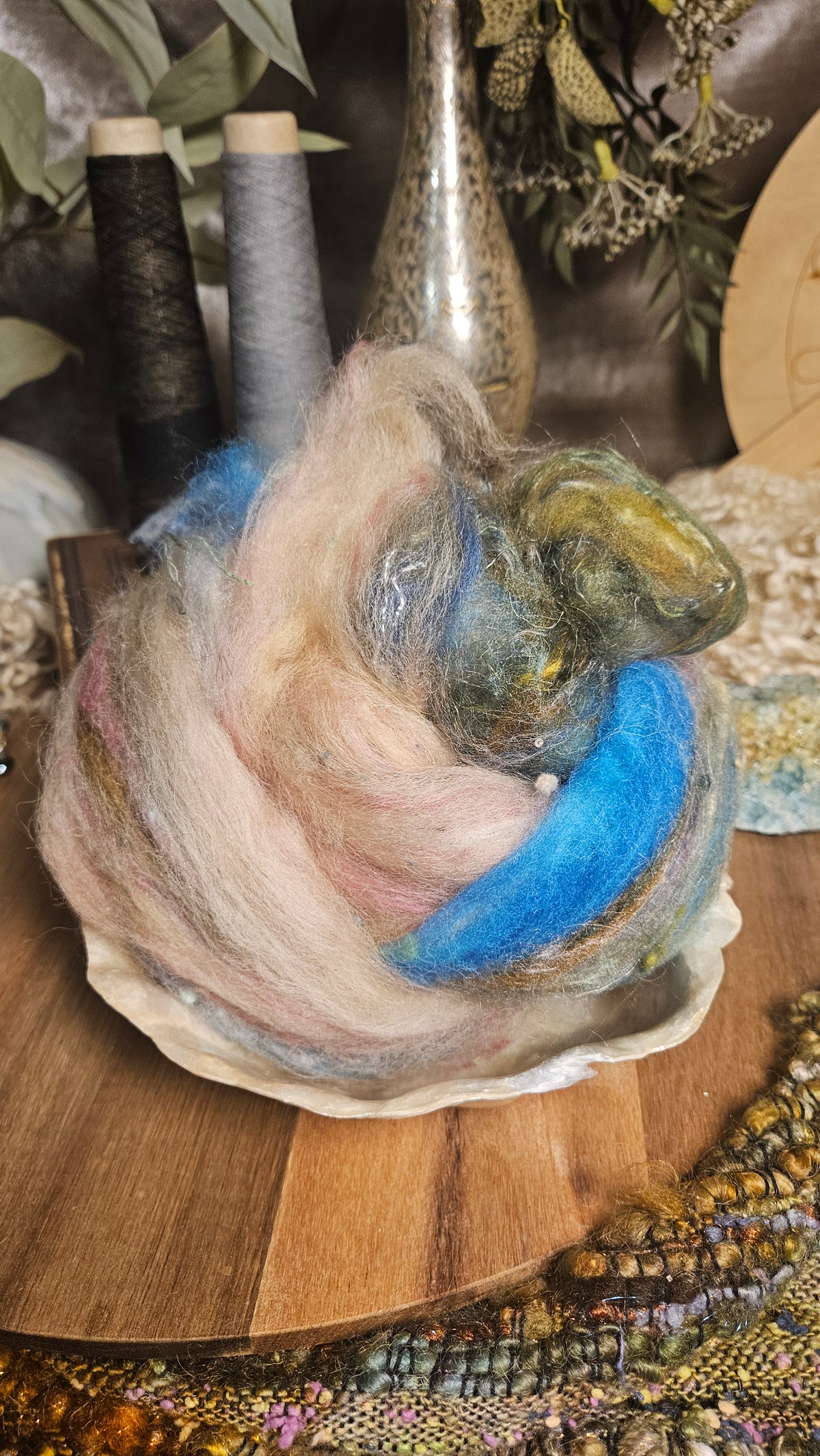 Shaniko Wool Silk Flax Neauveau Art Batt 3003 - 2 oz | 57 g