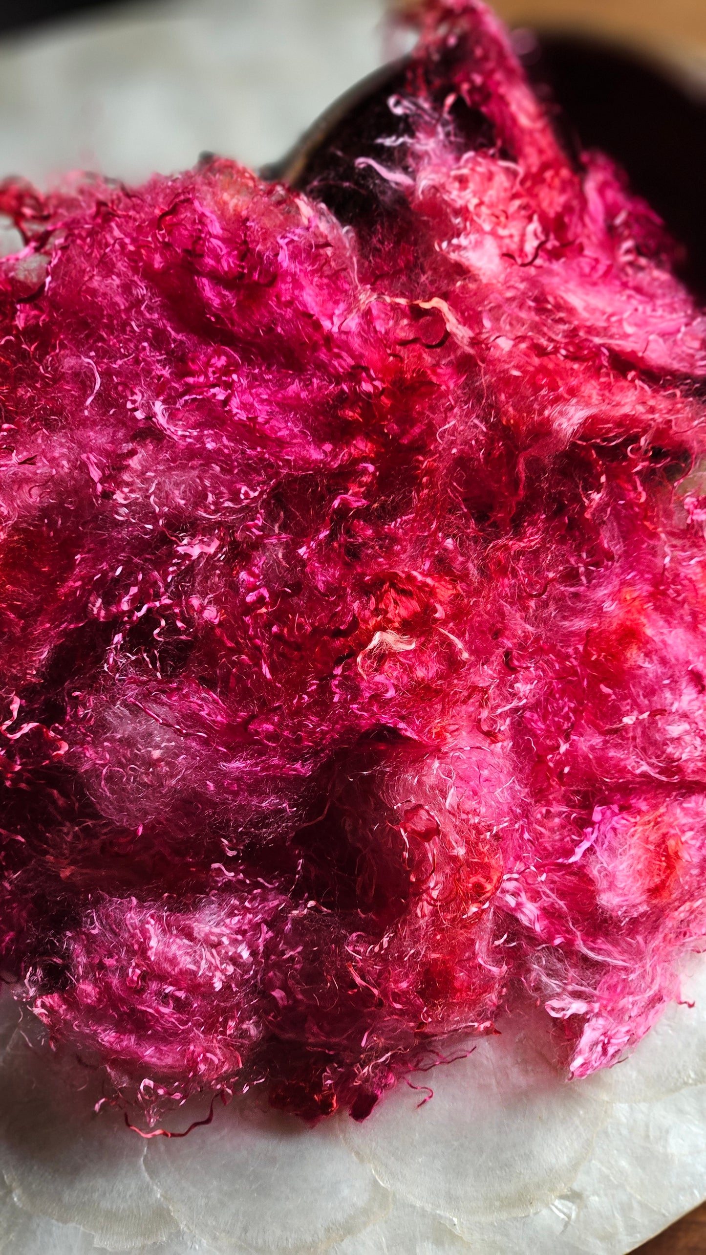 KUTNOHORITE - hand-dyed eucalyptus crimp faux-silk for art yarn embellishing, fiber blending, felting, and papermaking - 2 oz | 57 g