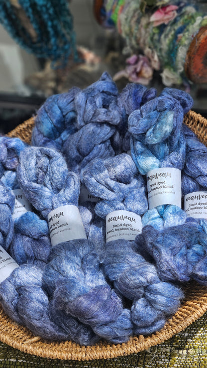 Midnight Pearl - bamboo wool roving for felting and blending - 2 ounces | 57 grams