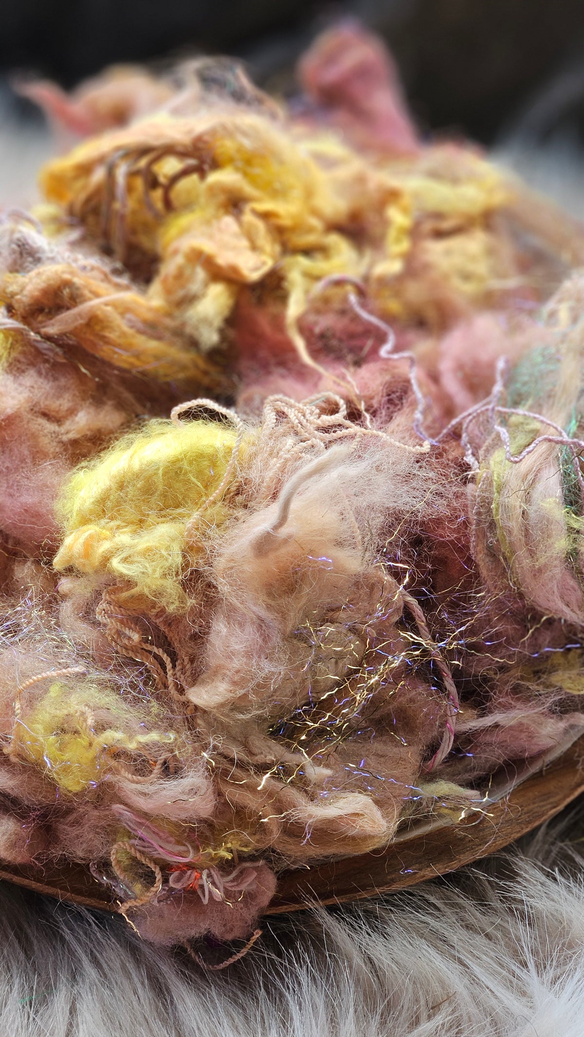 First Blush - hand-dyed wool alpaca bamboo texture blend - 4 ounces | 114 grams