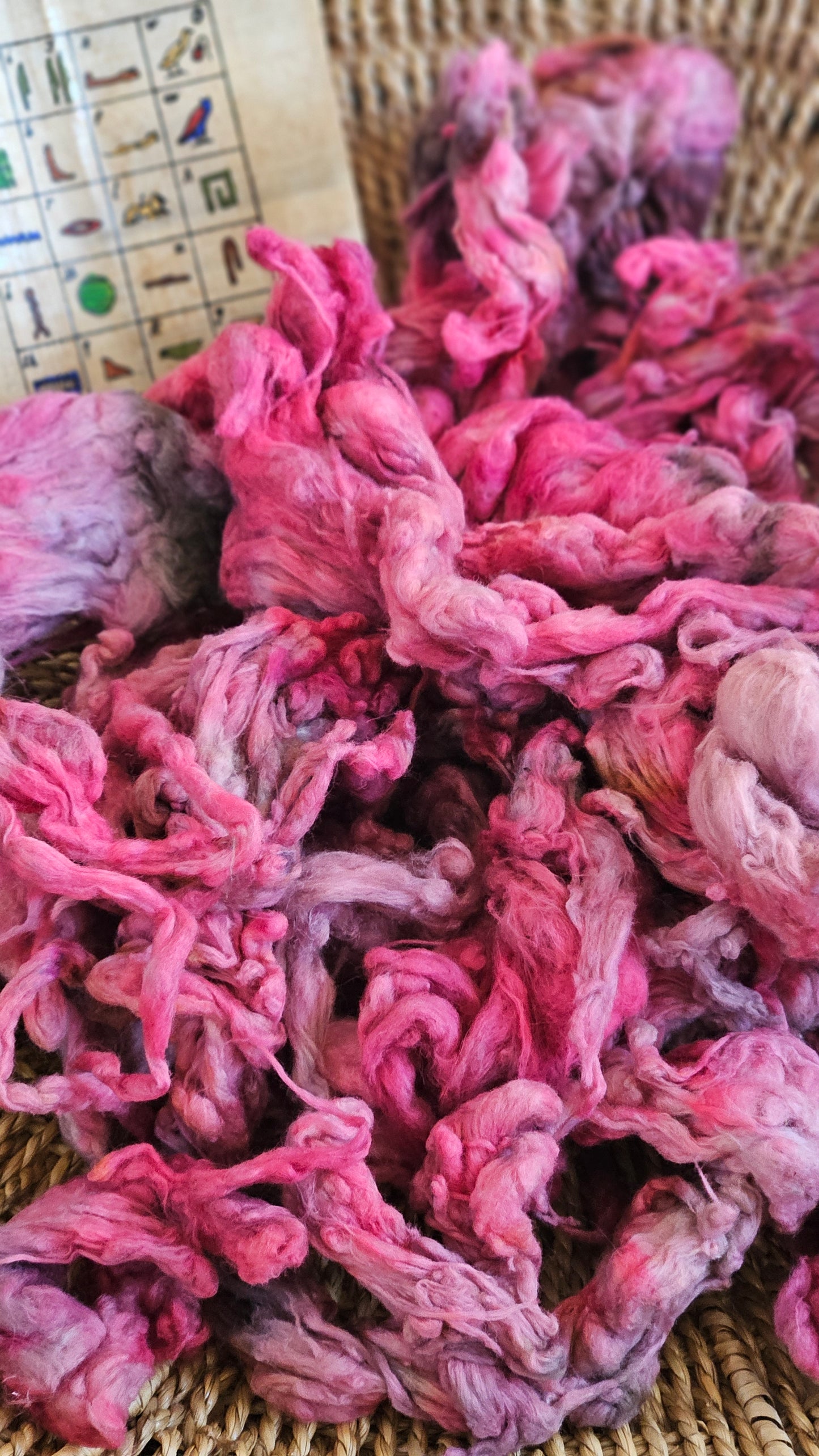 APOPHIS Hand-Dyed Organic Extra Fine Cotton Noil for fiber art, texture blending, and papermaking - 1 ounce | 28 grams