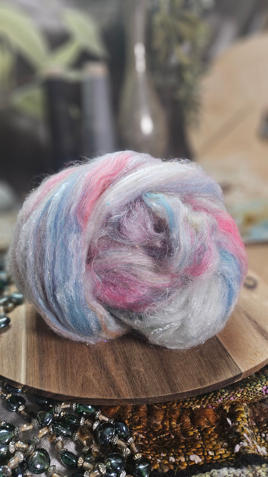 Shaniko Wool Silk Flax Neauveau Art Batt 902 - 3.7 oz