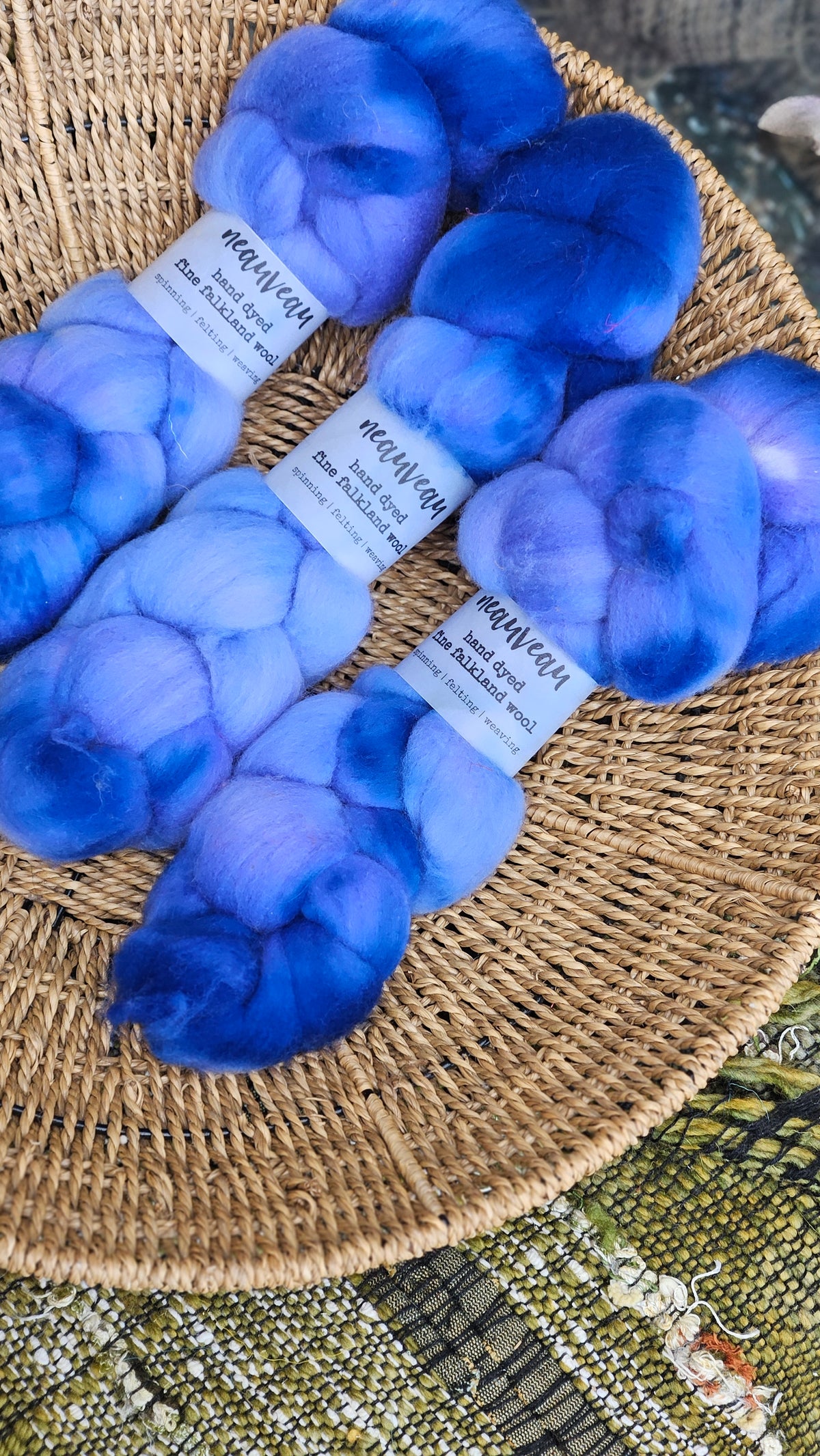 Biscayne - hand dyed fine wool roving for felting and blending - 2 ounces | 57 grams