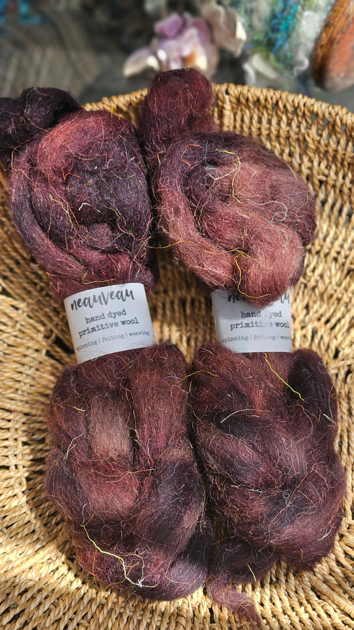 Candlewick - primitive hand dyed wool roving for felting and blending - 2 ounces | 57 grams