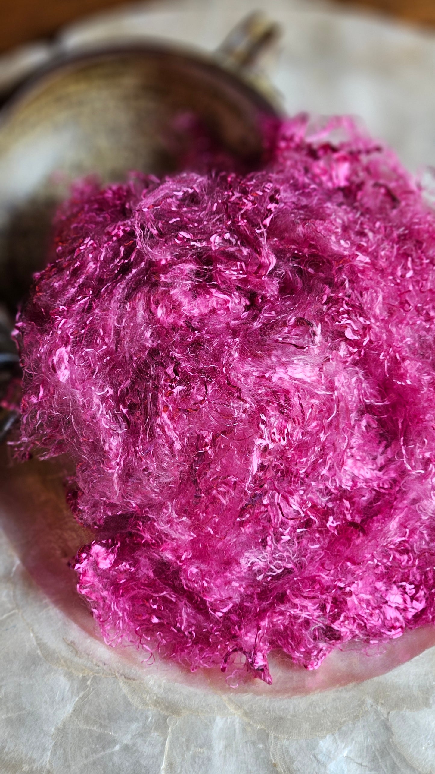 CHAMBERSITE - hand-dyed eucalyptus crimp faux-silk for art yarn embellishing, fiber blending, felting, and papermaking - 2 oz | 57 g