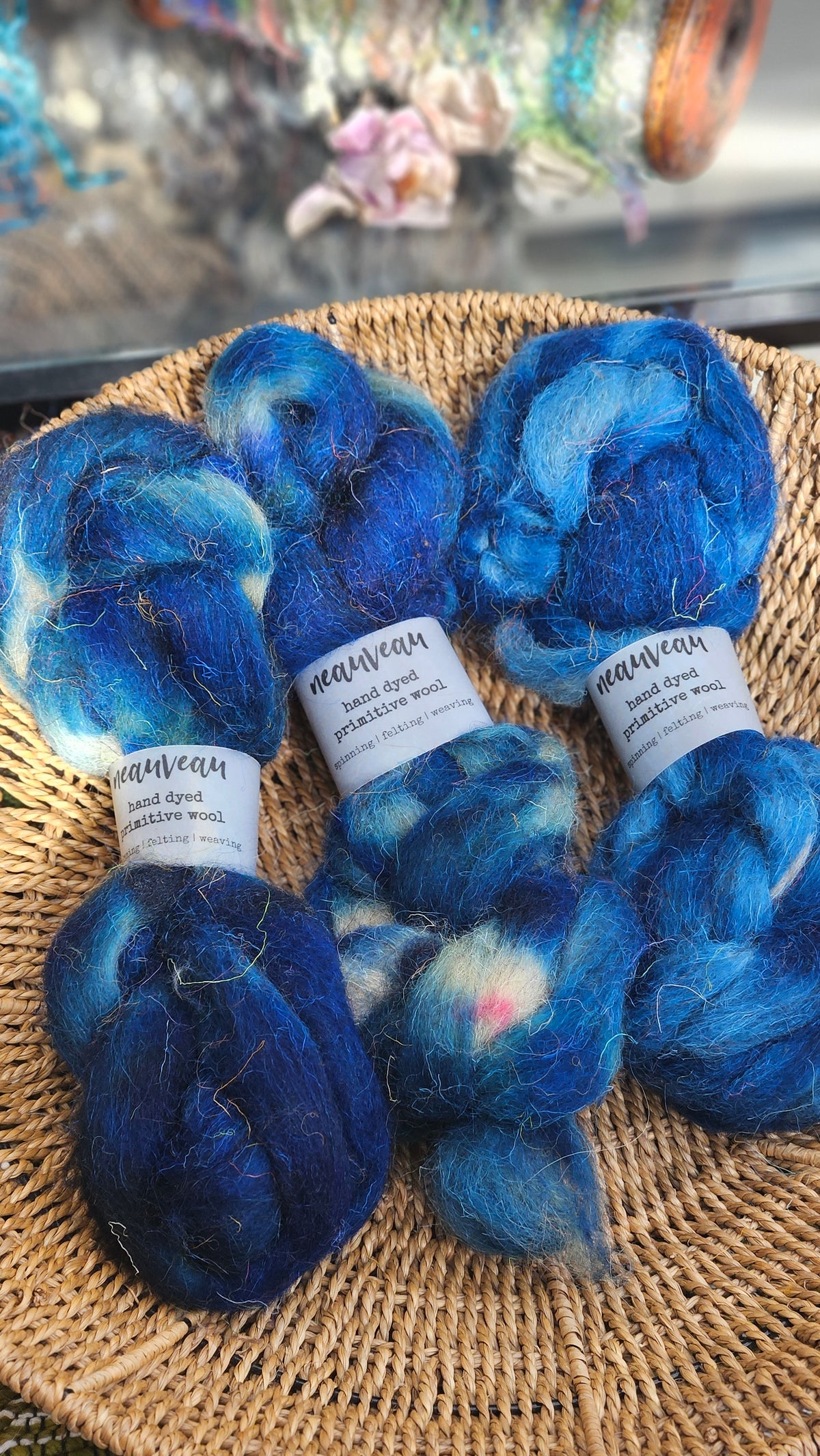 Woolhouse - primitive hand dyed wool roving for felting and blending - 2 ounces | 57 grams