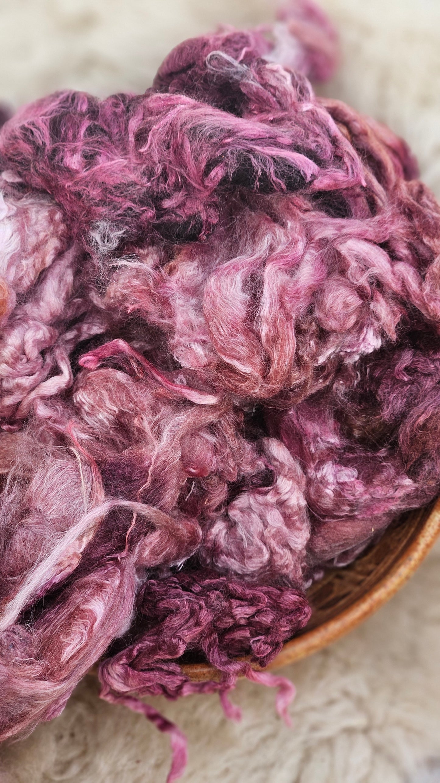 BLACK RASPBERRY - hand-dyed extra fine wool and silky bamboo dense cloud recycled mill ends - 5 oz |  142 g