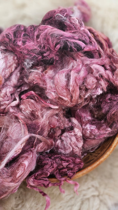BLACK RASPBERRY - wool & bamboo blend for spinning & felting - 5 oz |  142 g
