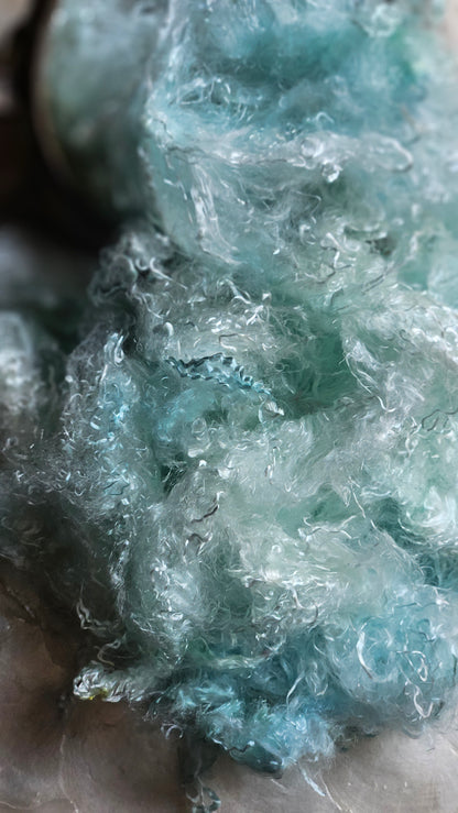 AMAZONITE - eucalyptus crimp fiber for spinning, blending & felting - 2 oz | 57 g