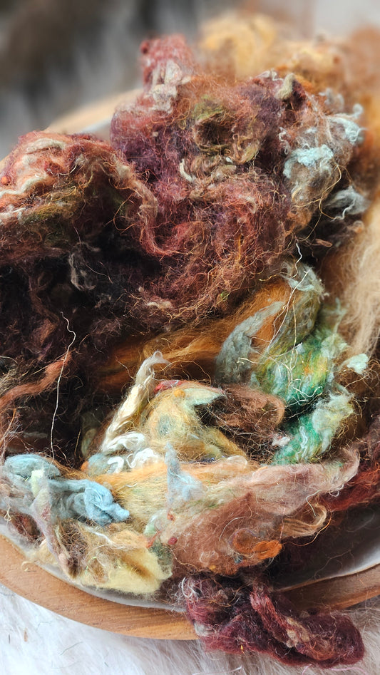 Velvet Undertow - hand-dyed wool alpaca bamboo texture blend - 4 ounces | 114 grams