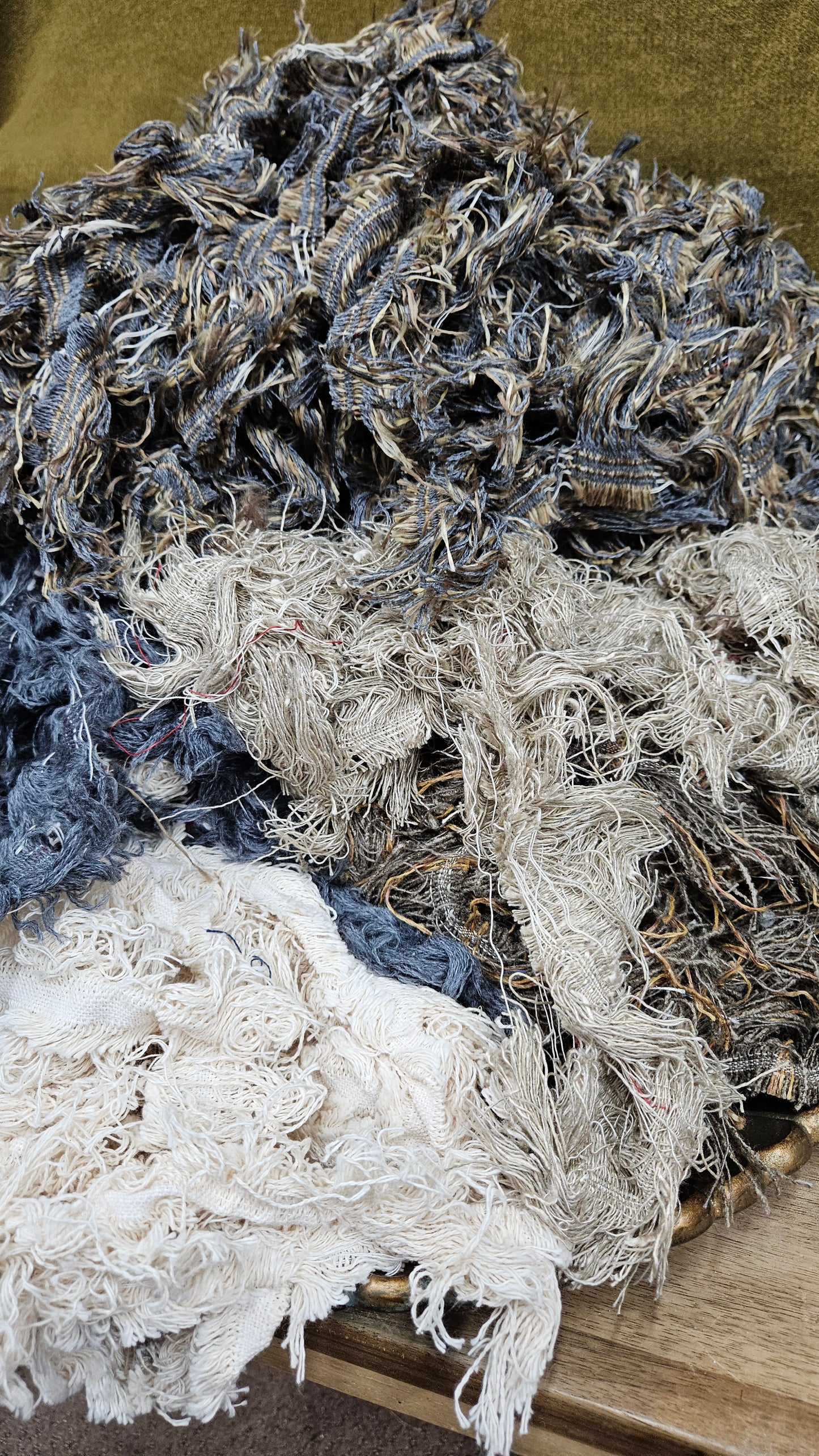 PINE FOREST - shaggy fringe ribbon for tapestry weaving and fiber art - 4.5 POUNDS