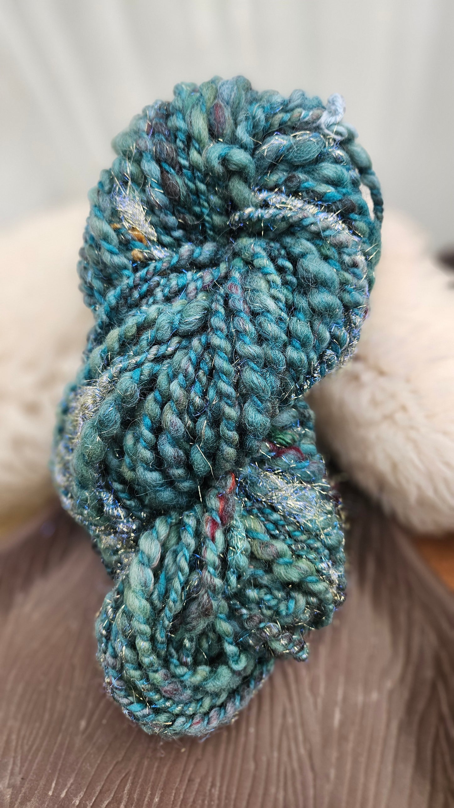 THE ENT BRIDE - Bulky Handspun Art Yarn XL Skein - 40 yards | 4.7 ounces | 133 grams