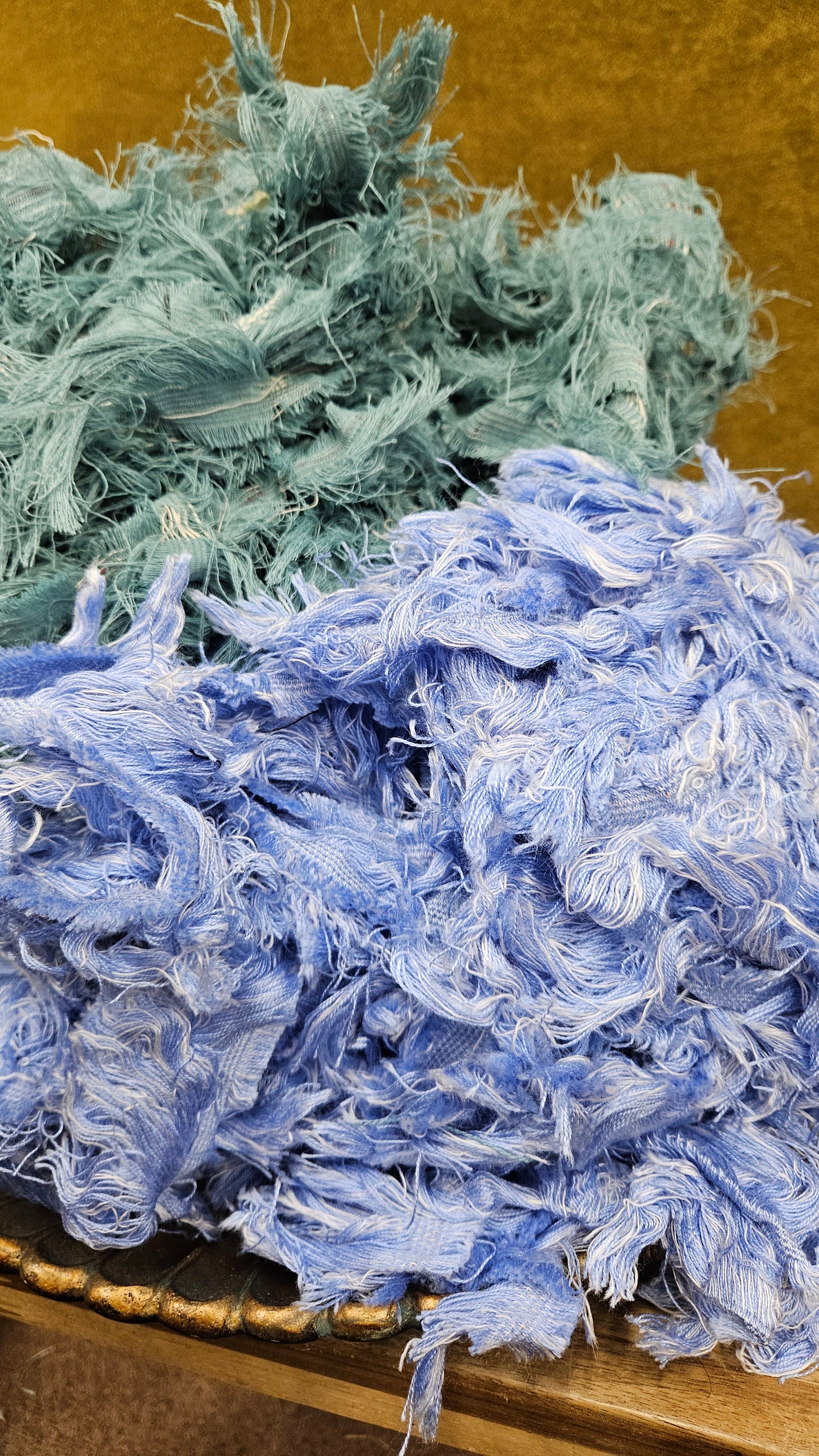 PERIWINKLE - shaggy fringe ribbon for tapestry weaving and fiber art - 4 POUNDS