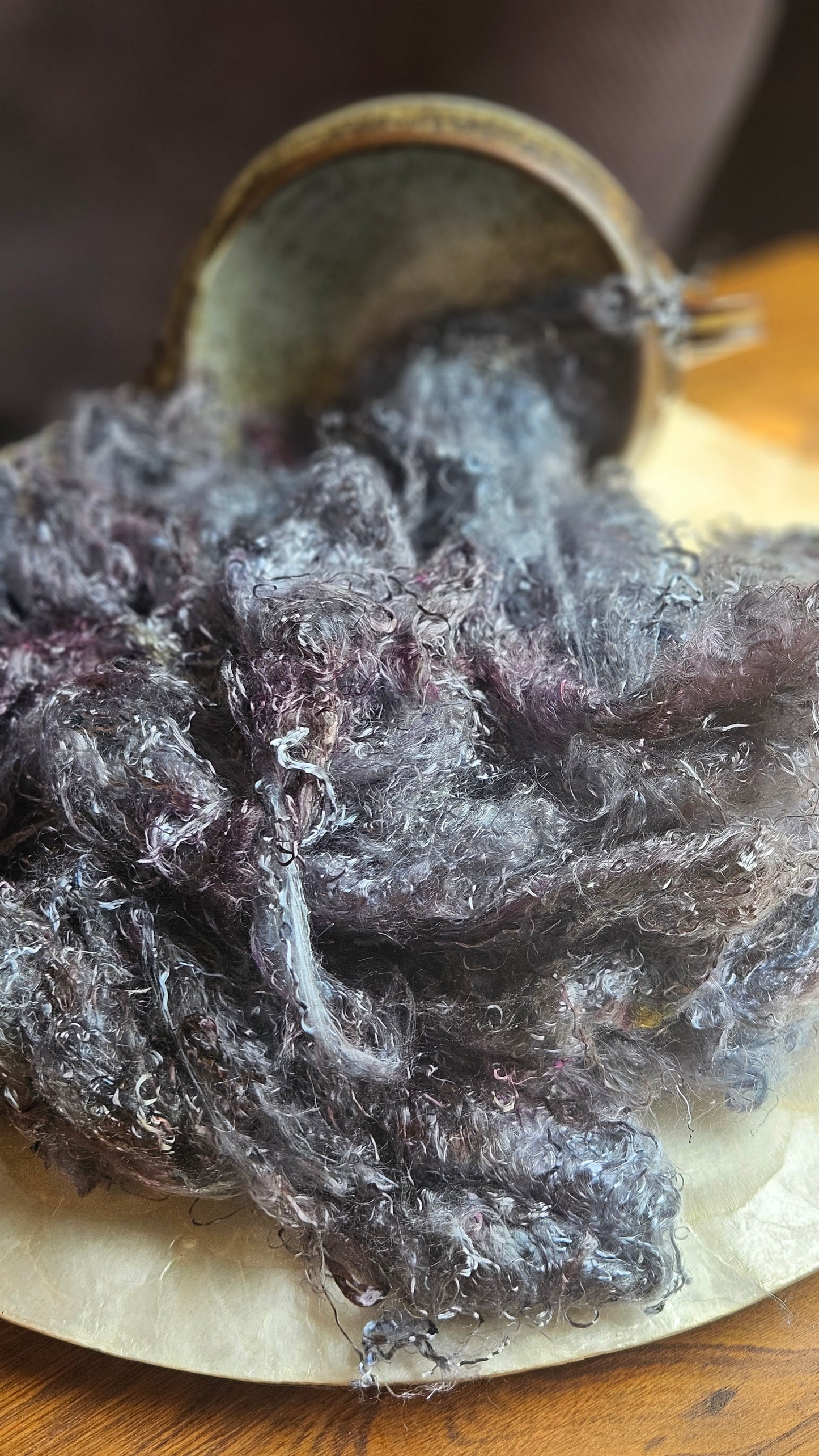 CASSITERITE - hand-dyed eucalyptus crimp faux-silk for art yarn embellishing, fiber blending, felting, and papermaking - 2 oz | 57 g