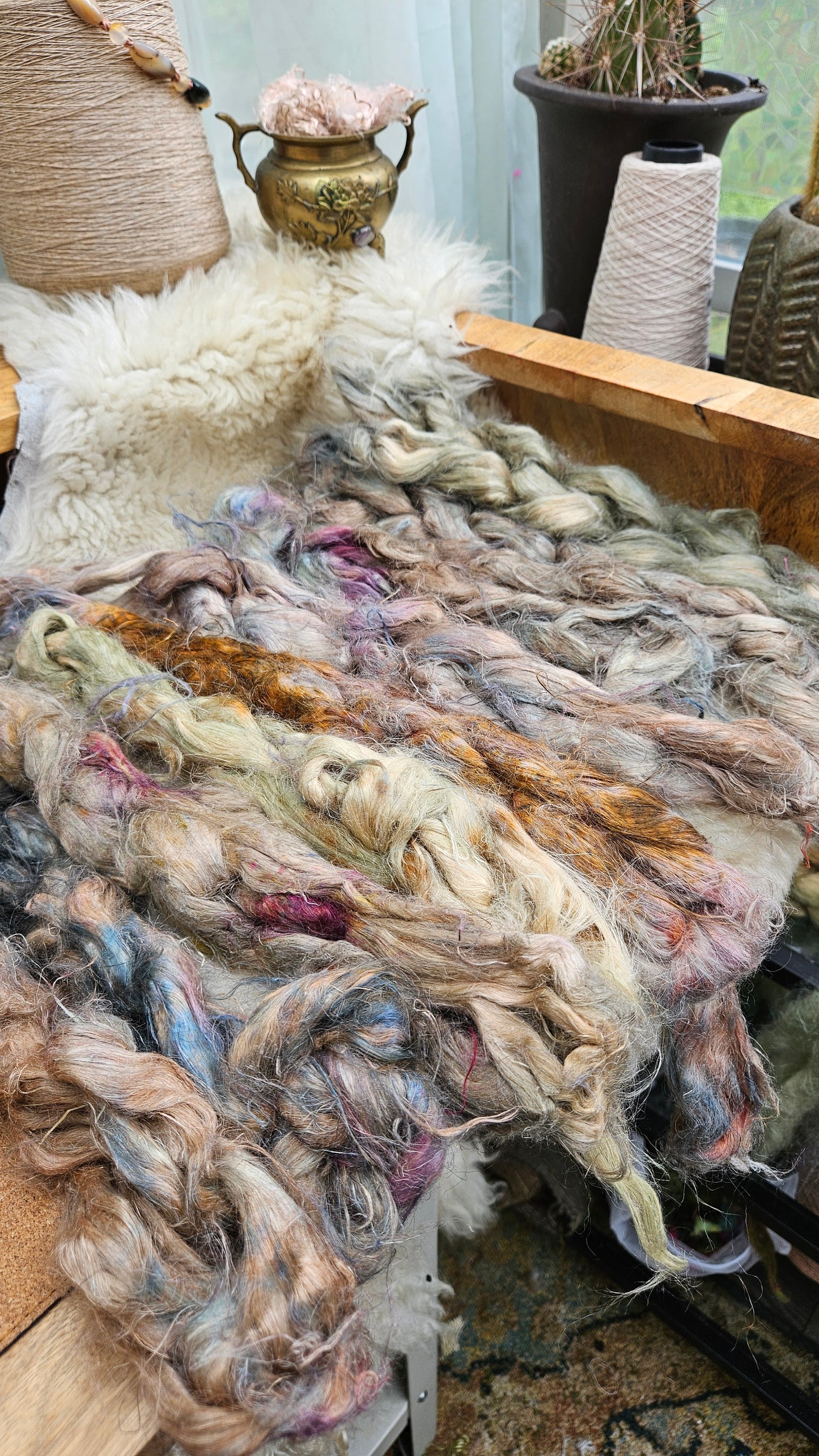 ARTHUR Hand-Dyed Fine Hemp for fiber art, texture blending, and papermaking - 2 ounces | 57 grams