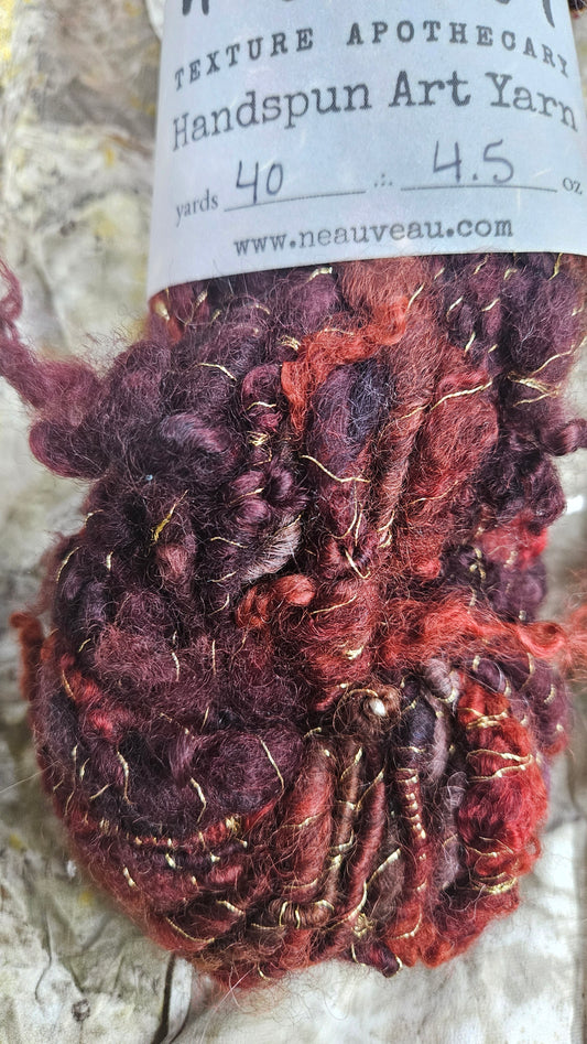 Handspun Bulky Art Yarn - Cinnamon Grove 02