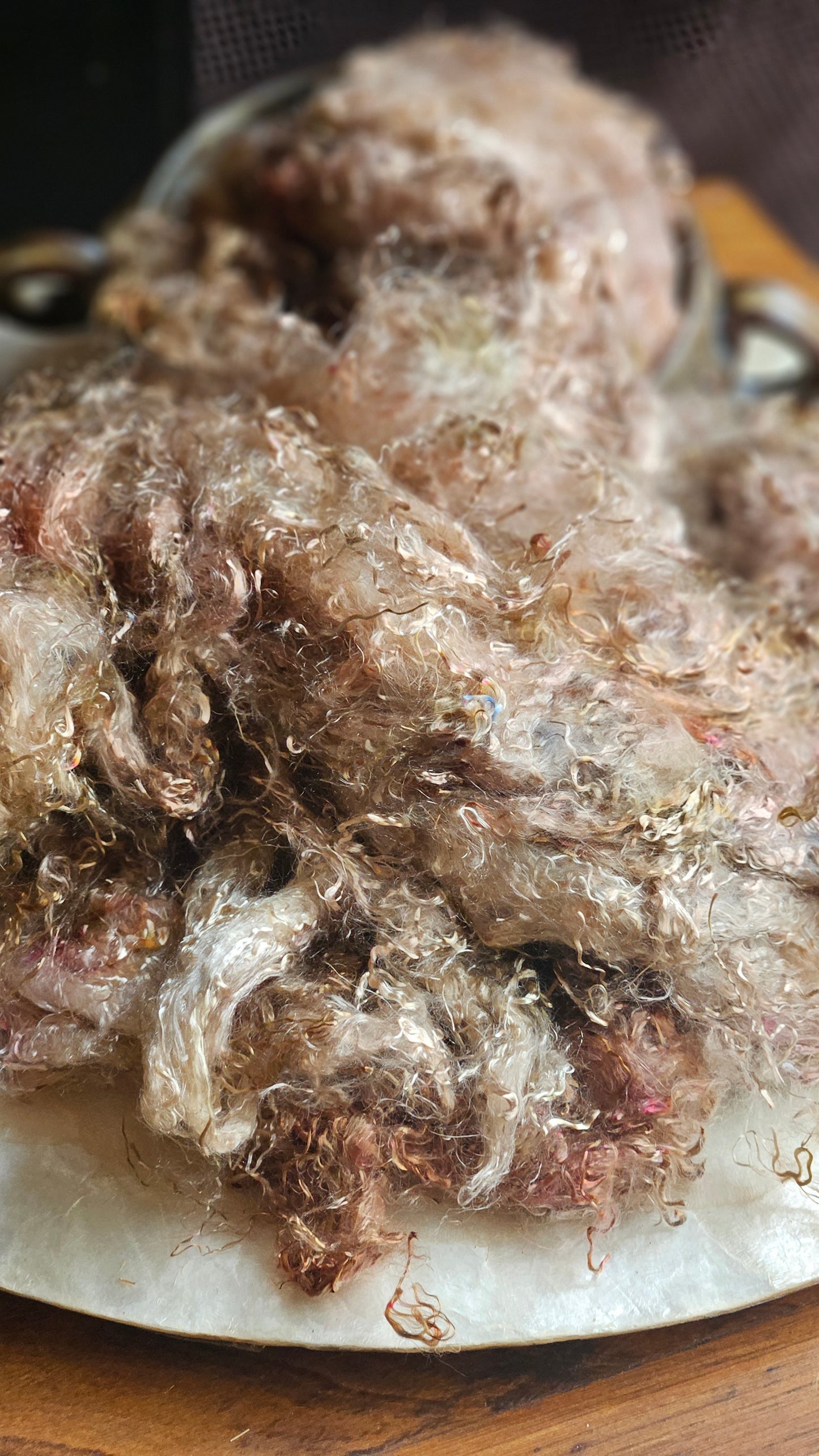 TAAFFEITE- hand-dyed eucalyptus crimp faux-silk for art yarn embellishing, fiber blending, felting, and papermaking - 2 oz | 57 g