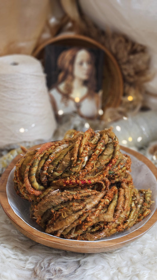 Handspun Bulky Art Yarn - 36 yards | 6 ounces - Botticelli Portrait 01