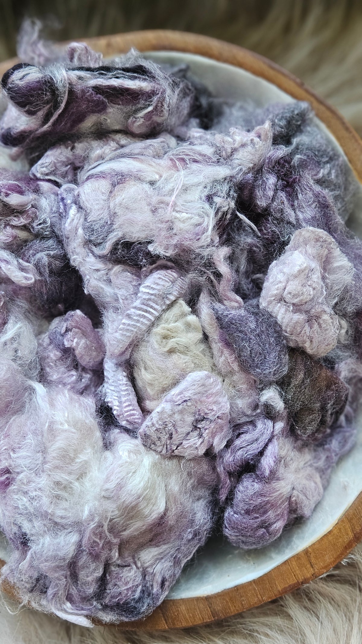 Concord Grape - hand-dyed fine wool and silky bamboo mill ends - 5 oz |  142 g