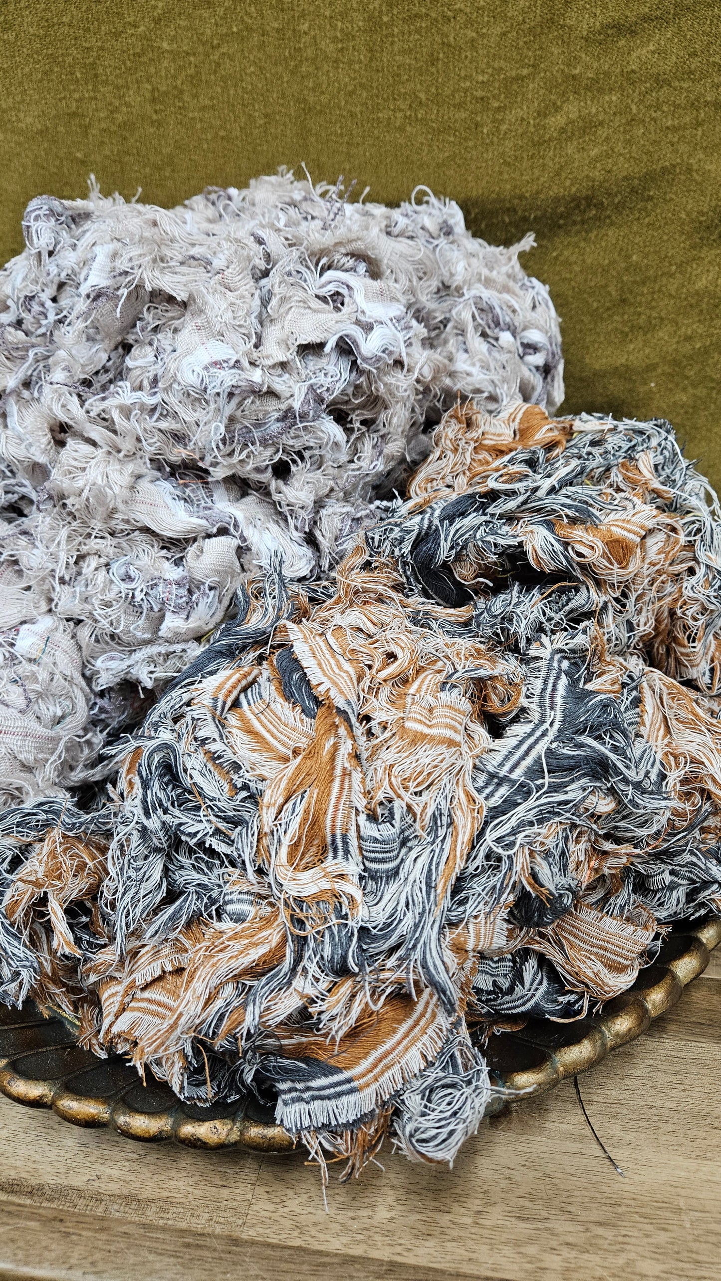 SANDSTONE - shaggy fringe ribbon for tapestry weaving and fiber art - 4.5 POUNDS