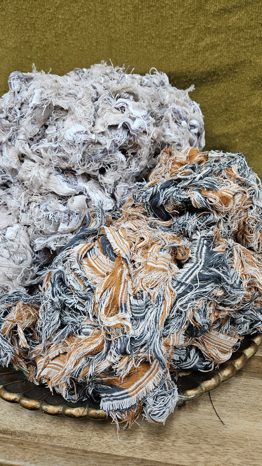 SANDSTONE - shaggy fringe ribbon for tapestry weaving and fiber art - 4.5 POUNDS