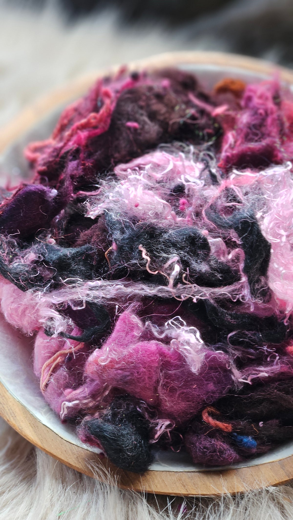 Thistle Dawn - hand-dyed wool alpaca bamboo texture blend - 4 ounces | 114 grams