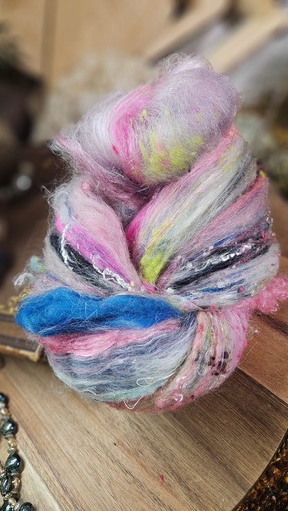Shaniko Wool Silk Flax Neauveau Art Batt 905 - 3.8 oz