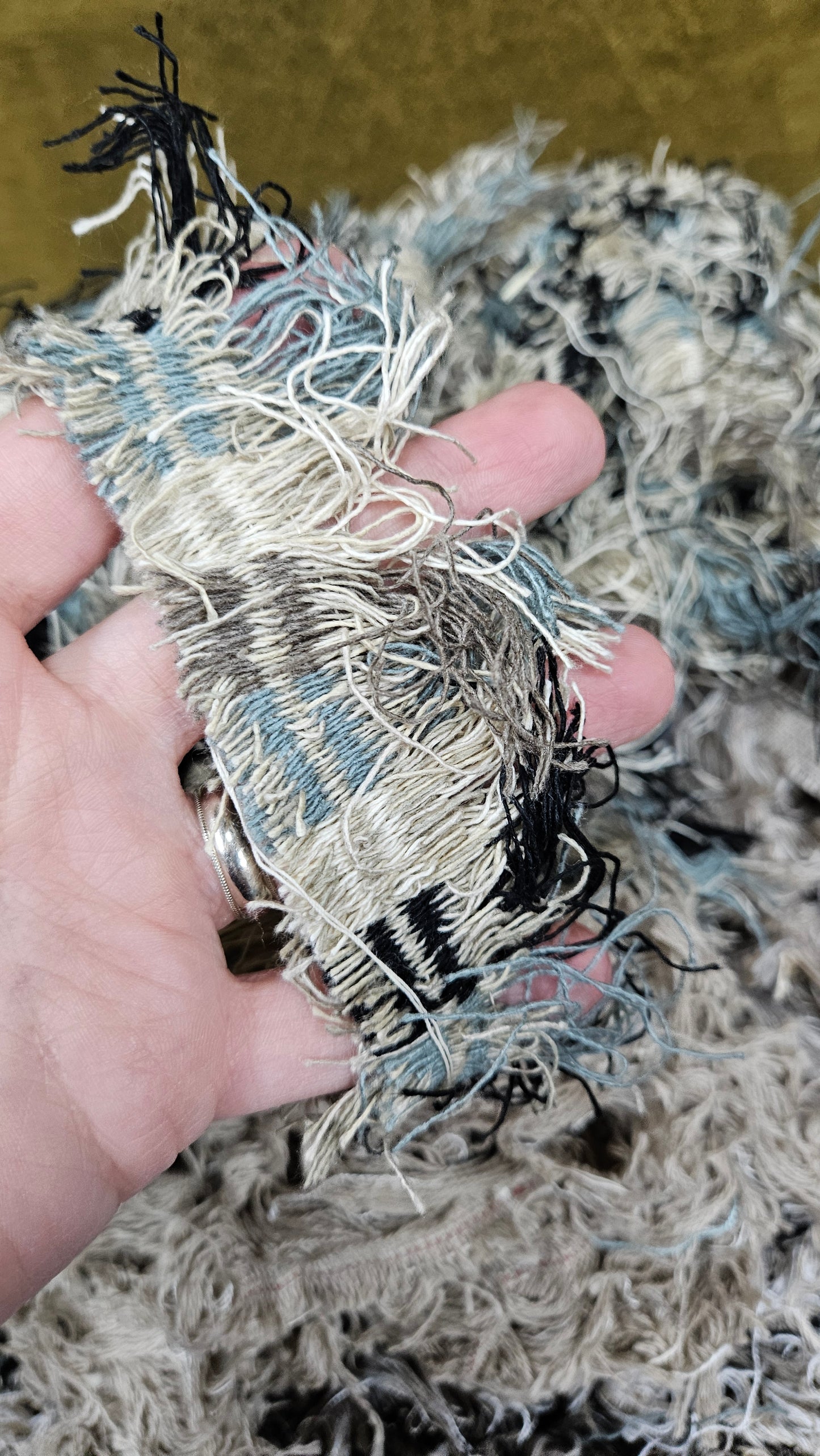 LANDSCAPE - shaggy fringe ribbon for tapestry weaving and fiber art - 4.7 POUNDS