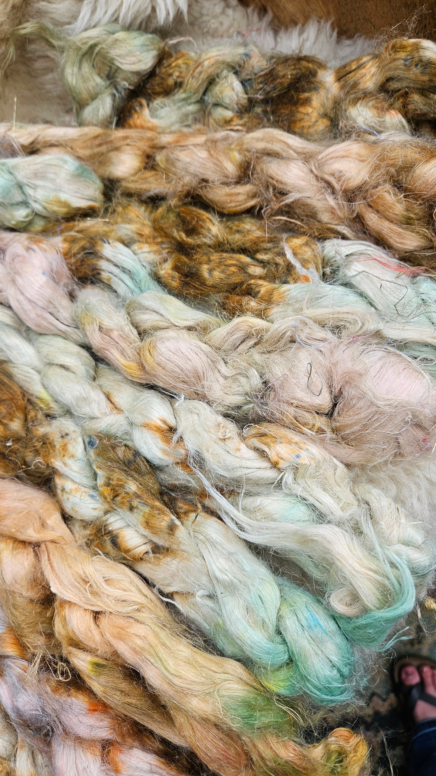 GRIFFIN Hand-Dyed Fine Hemp for fiber art, texture blending, and papermaking - 2 ounces | 57 grams